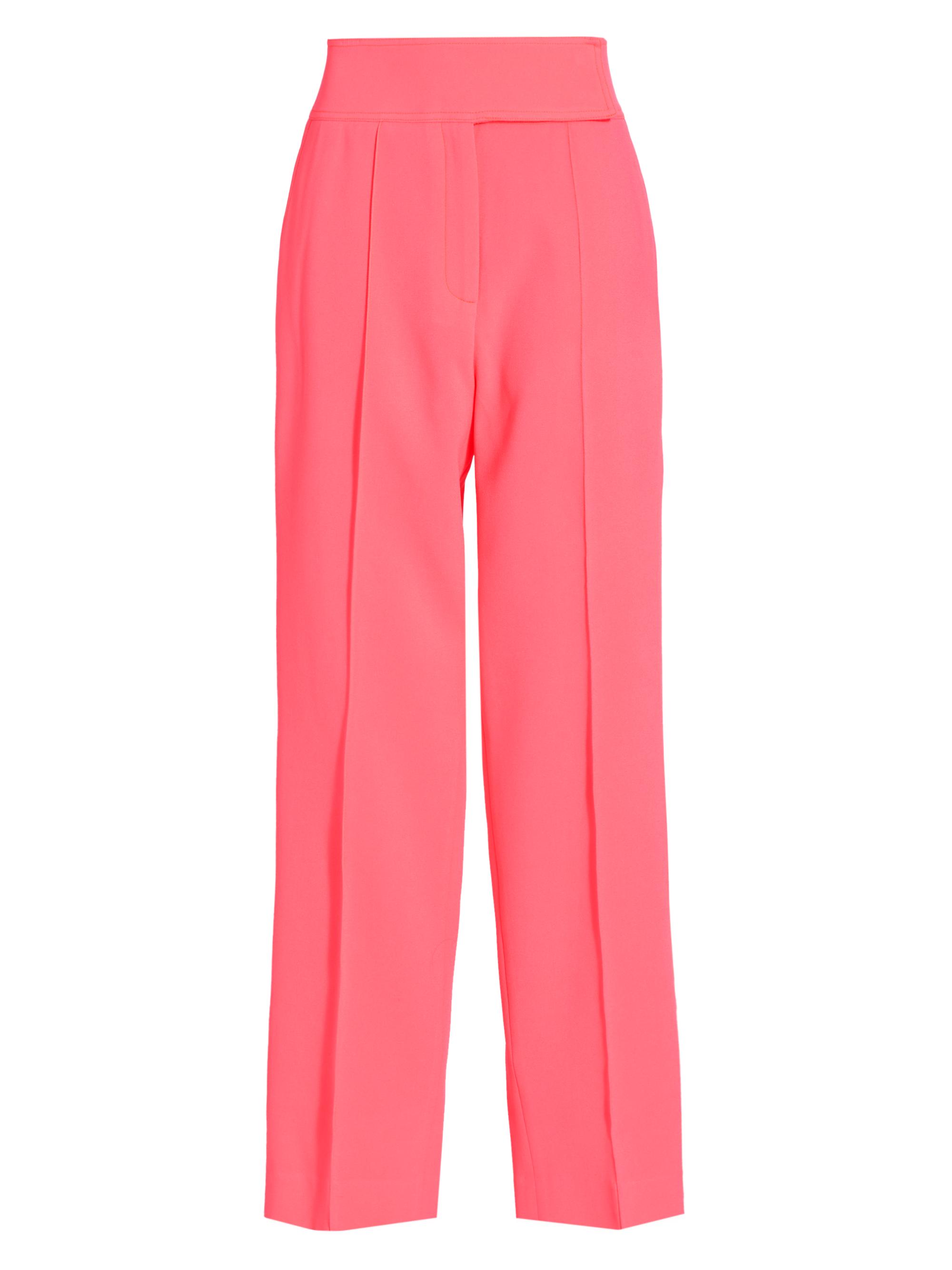 Christopher John Rogers Women's Mid-Rise Tapered Crepe Trousers - Flamingo