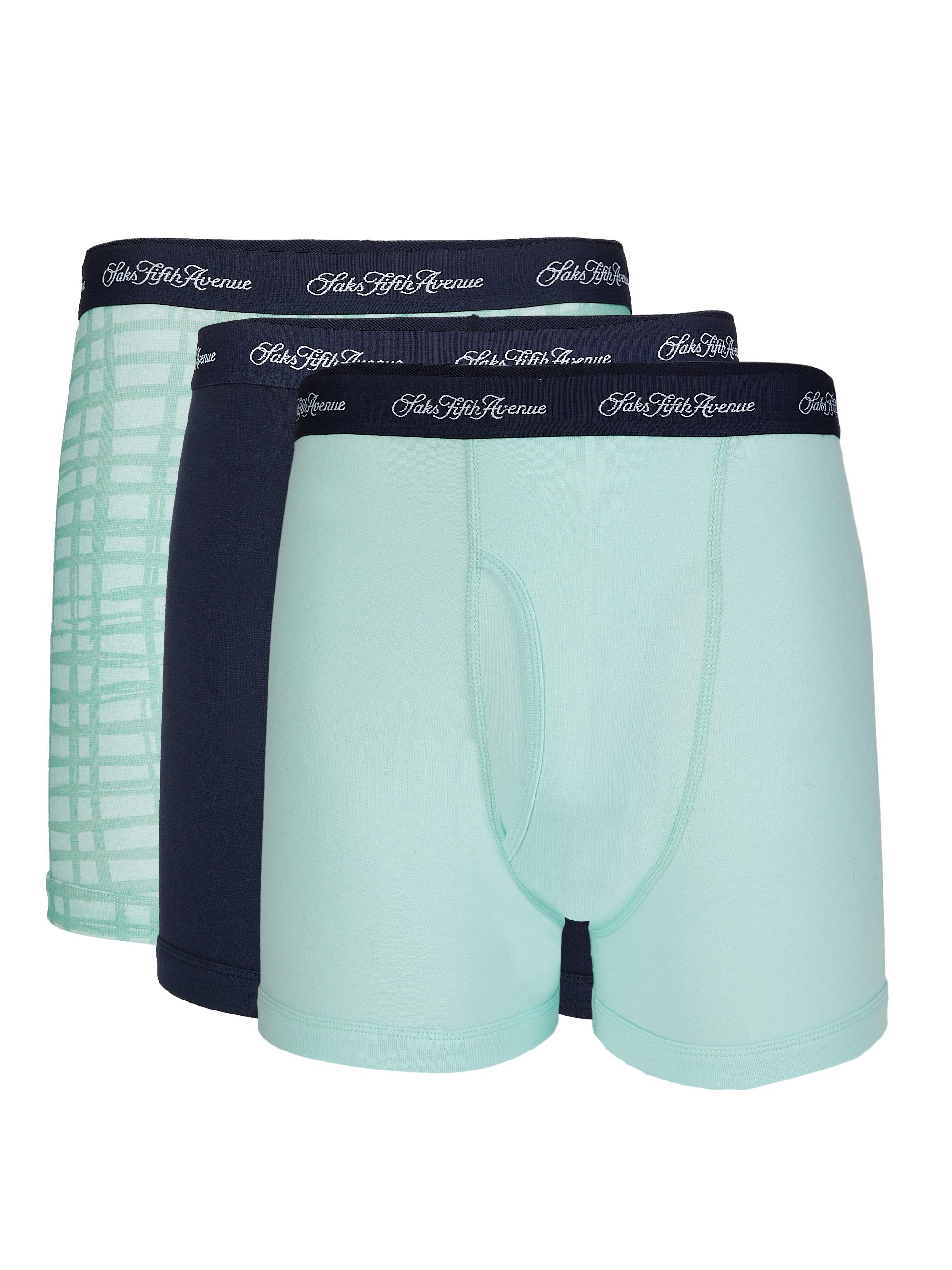Saks Fifth Avenue Men's COLLECTION 3-Pack Boxer Briefs - Fair Aqua Combo
