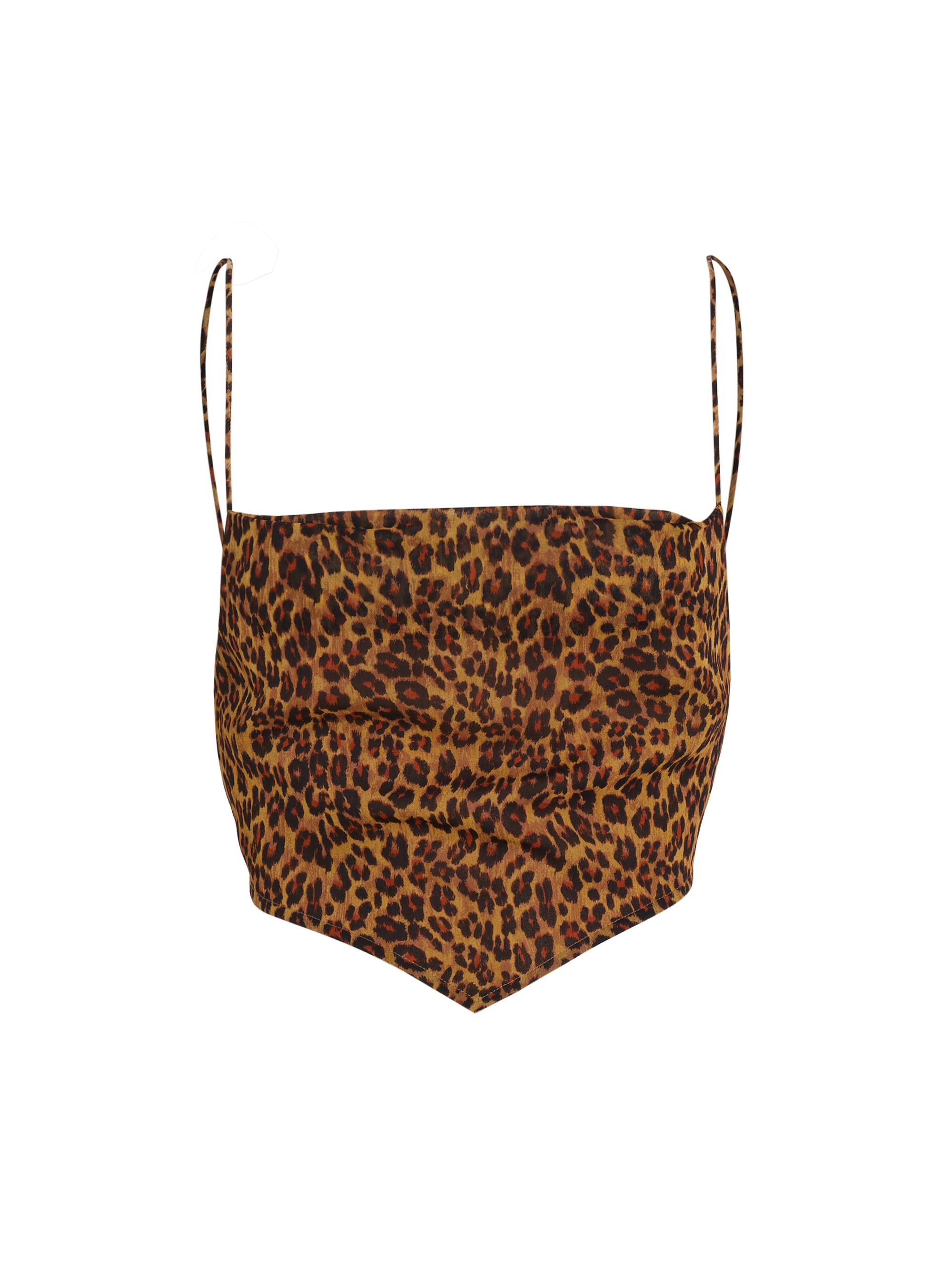 Staud Women's Leonie Leopard-Print Crop Top - Leopard