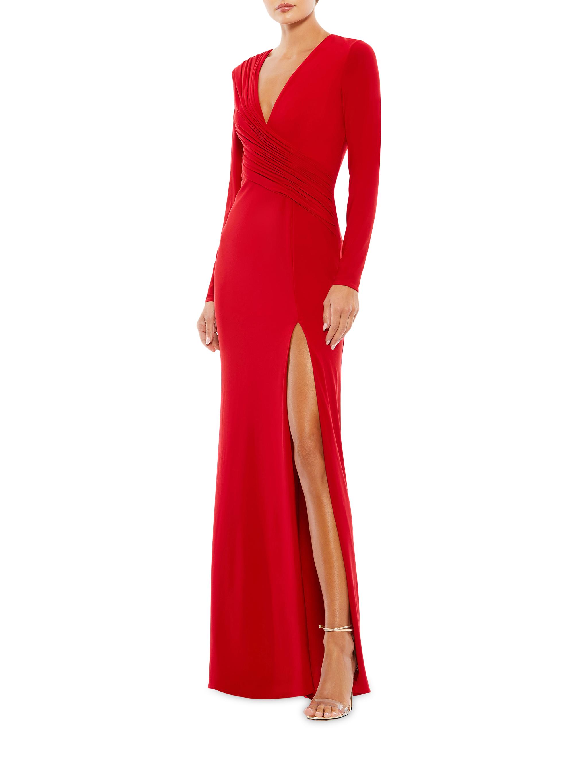 Mac Duggal Women's Jersey Ruched Gown - Red