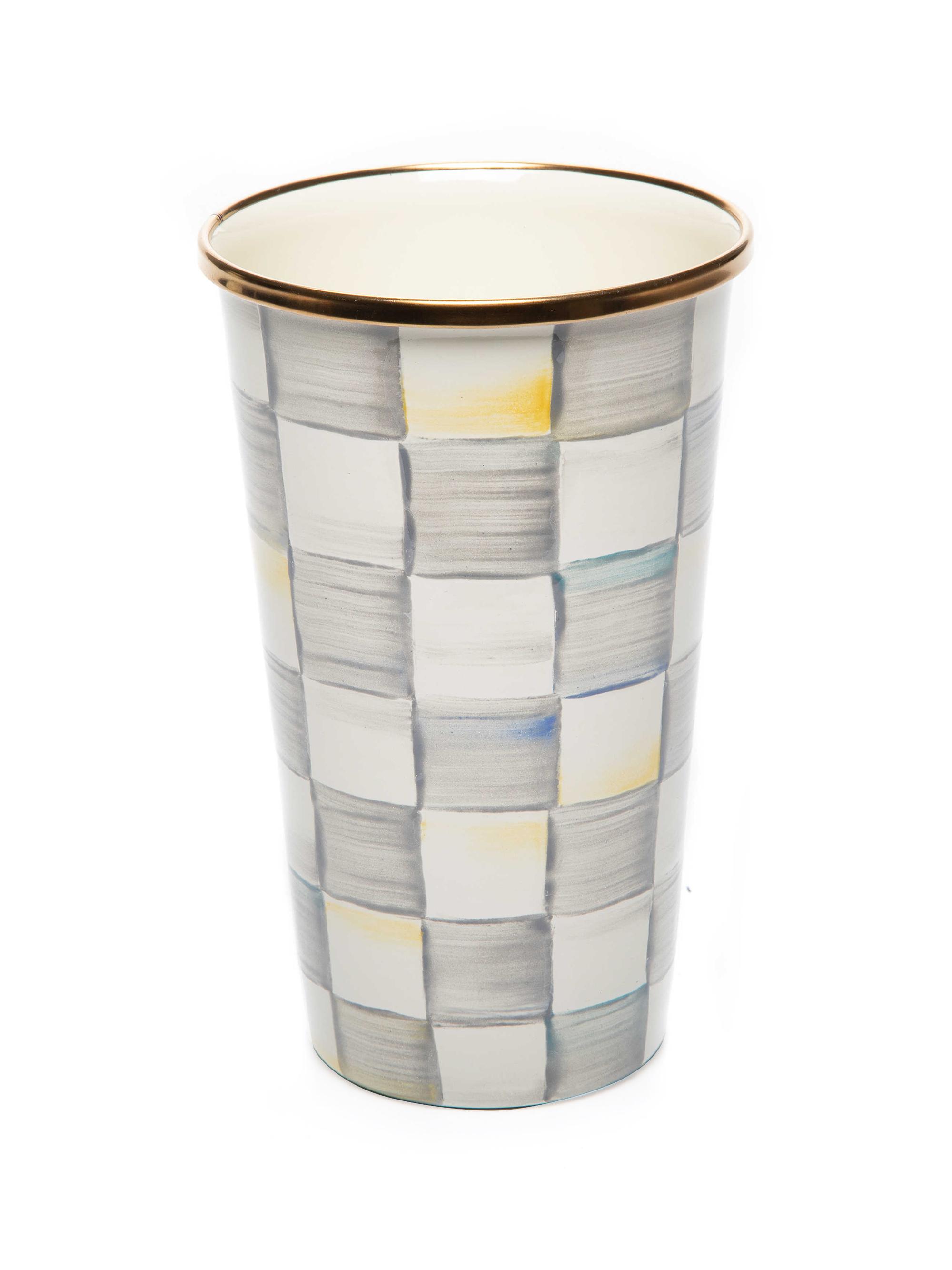 MacKenzie-Childs Sterling Check Enamel Tumbler