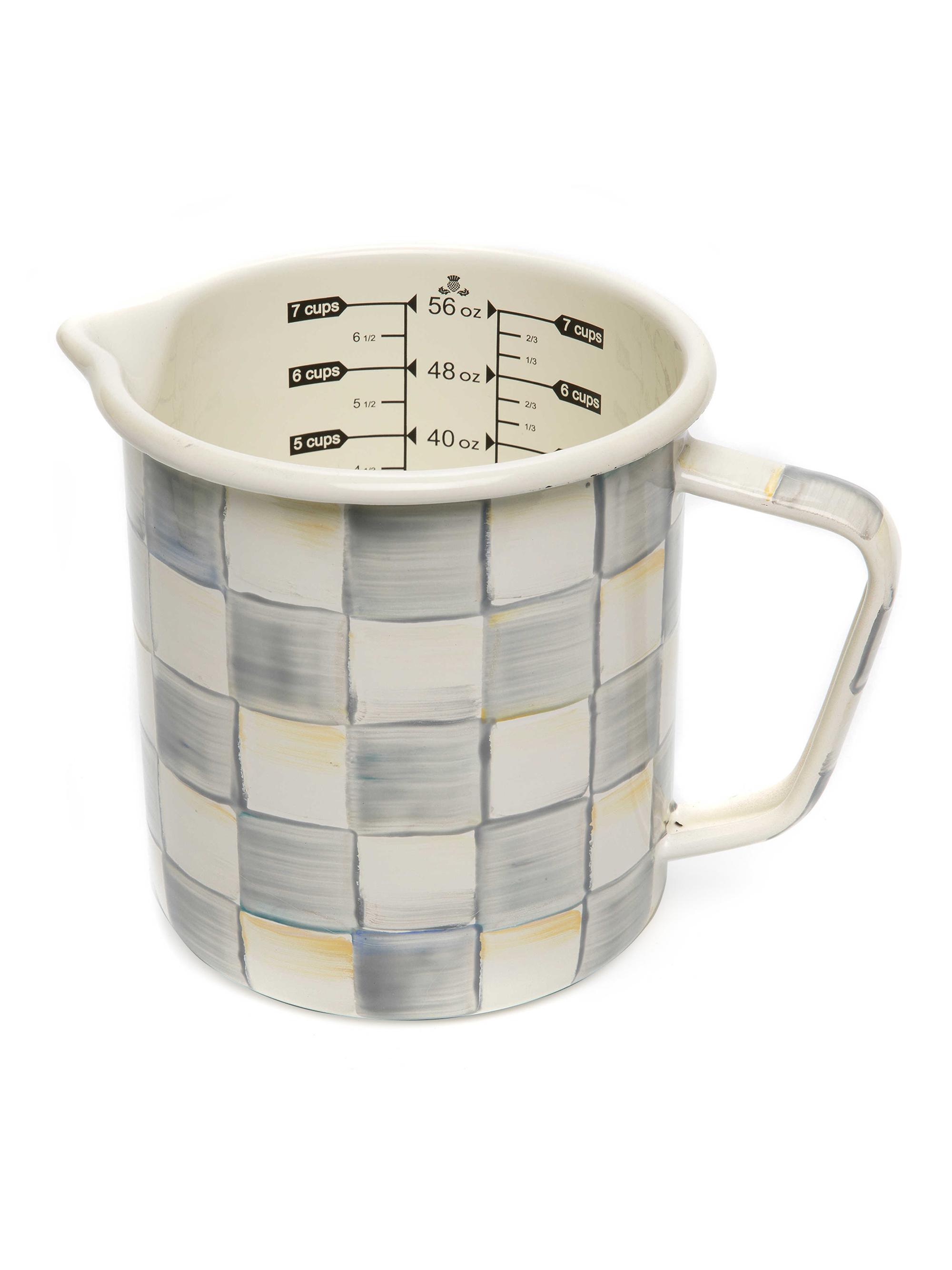 MacKenzie-Childs Sterling Check Enamel Measuring Cup