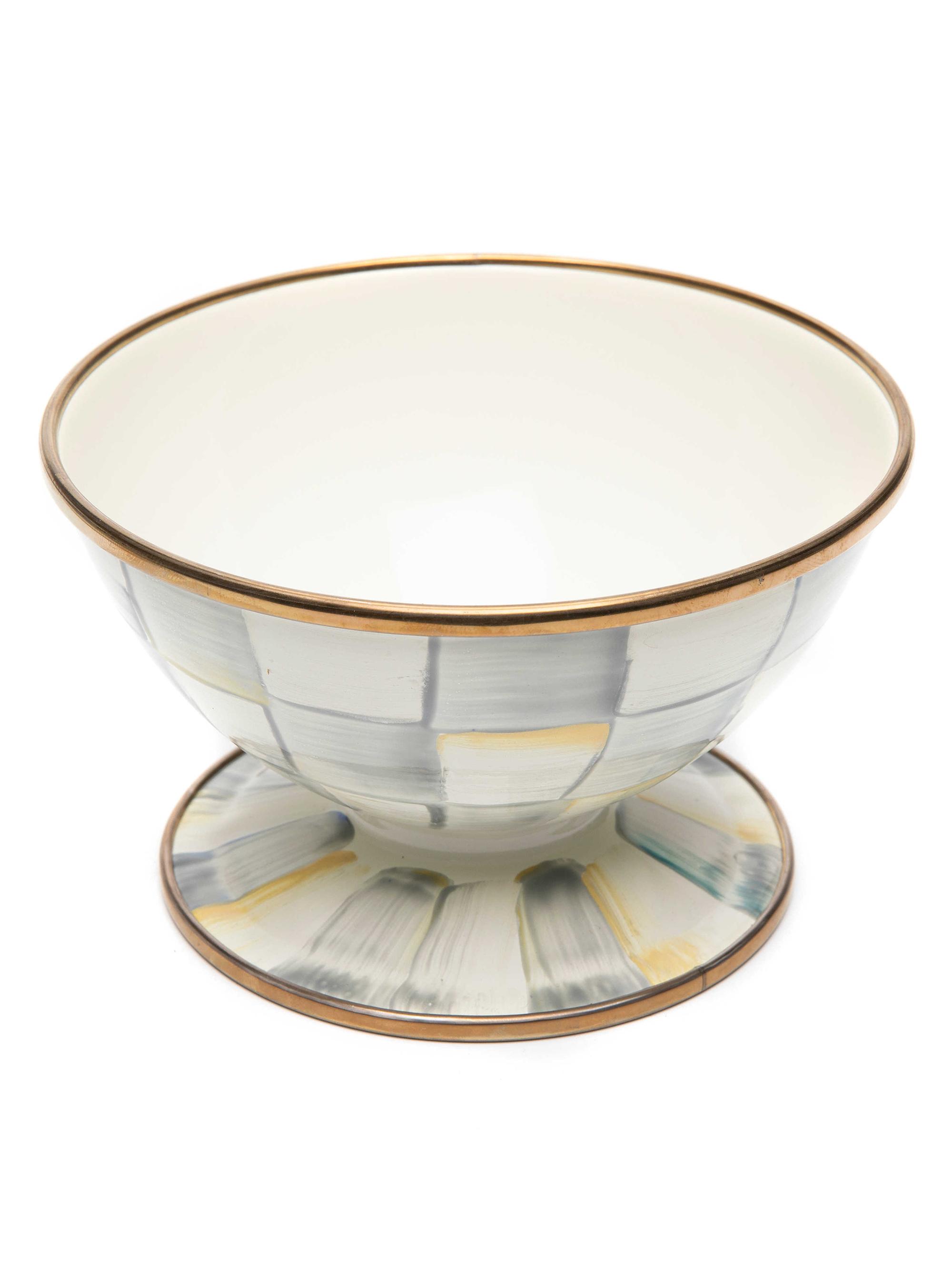 MacKenzie-Childs Sterling Check Enamel Ice Cream Dish