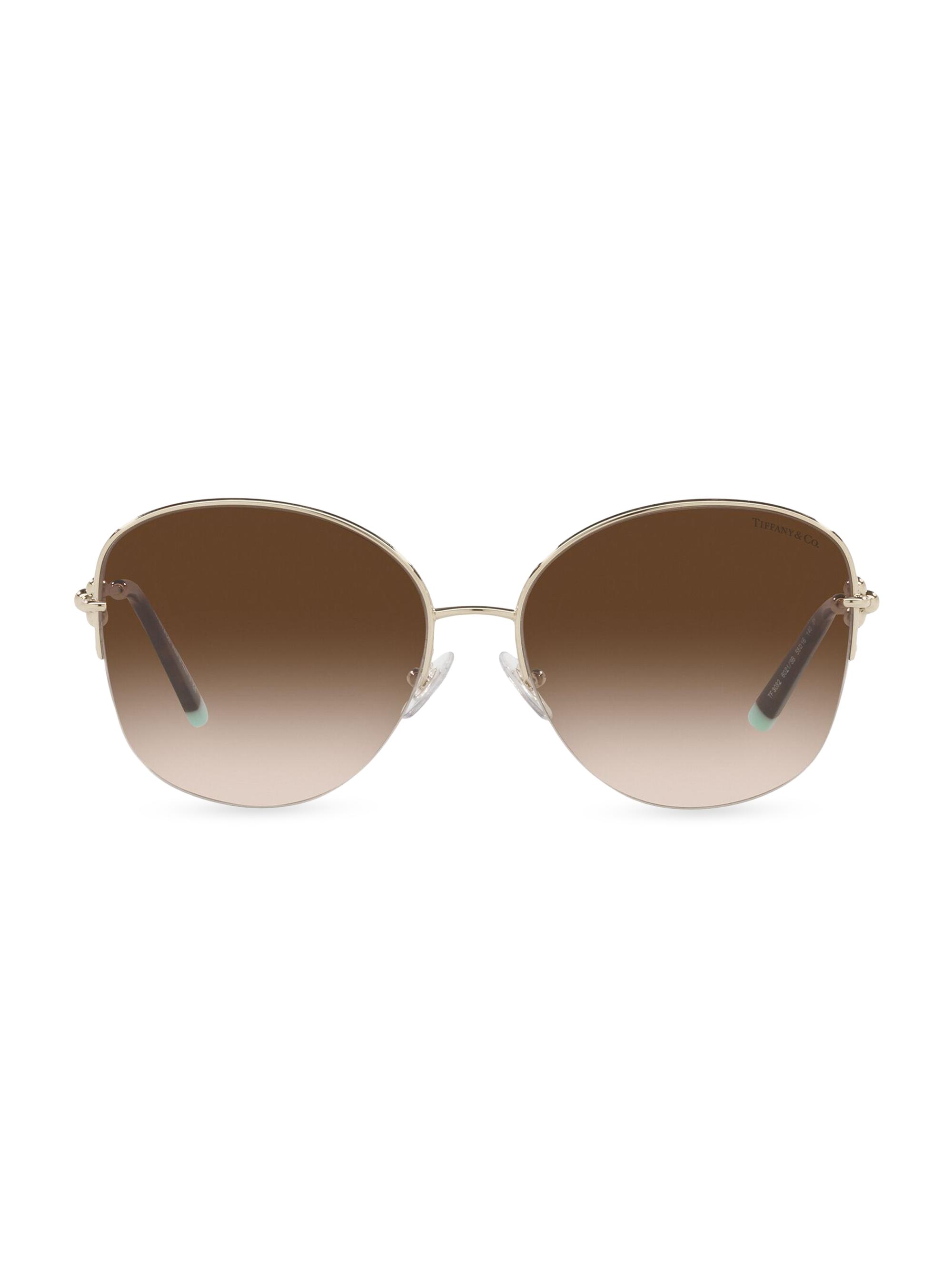 Tiffany & Co. Women's Tiffany HardWear 58MM Pillow Sunglasses - Pale Gold