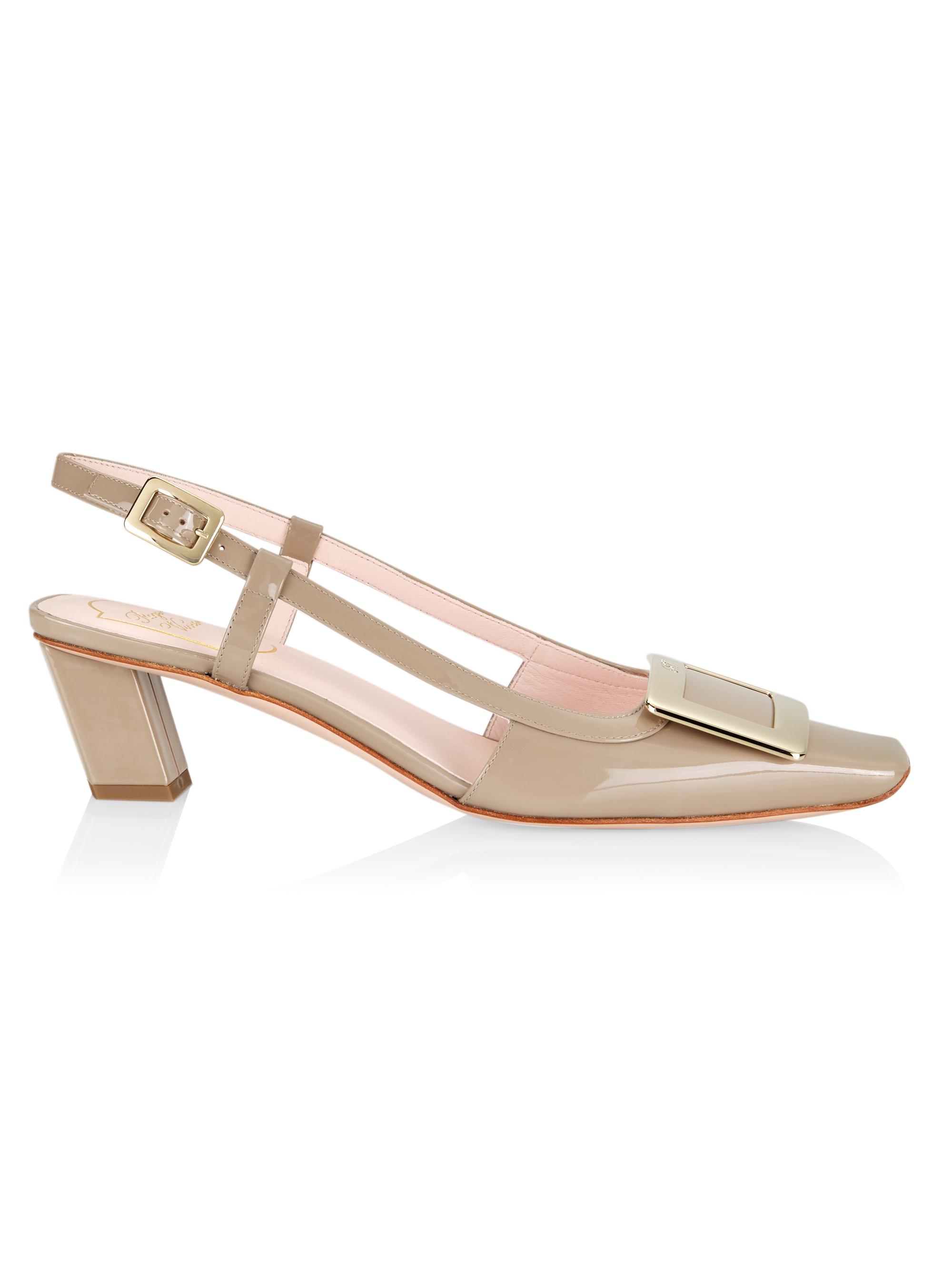 Roger Vivier Women's Belle Vivier 45MM Patent Leather Slingback Pumps - Taupe