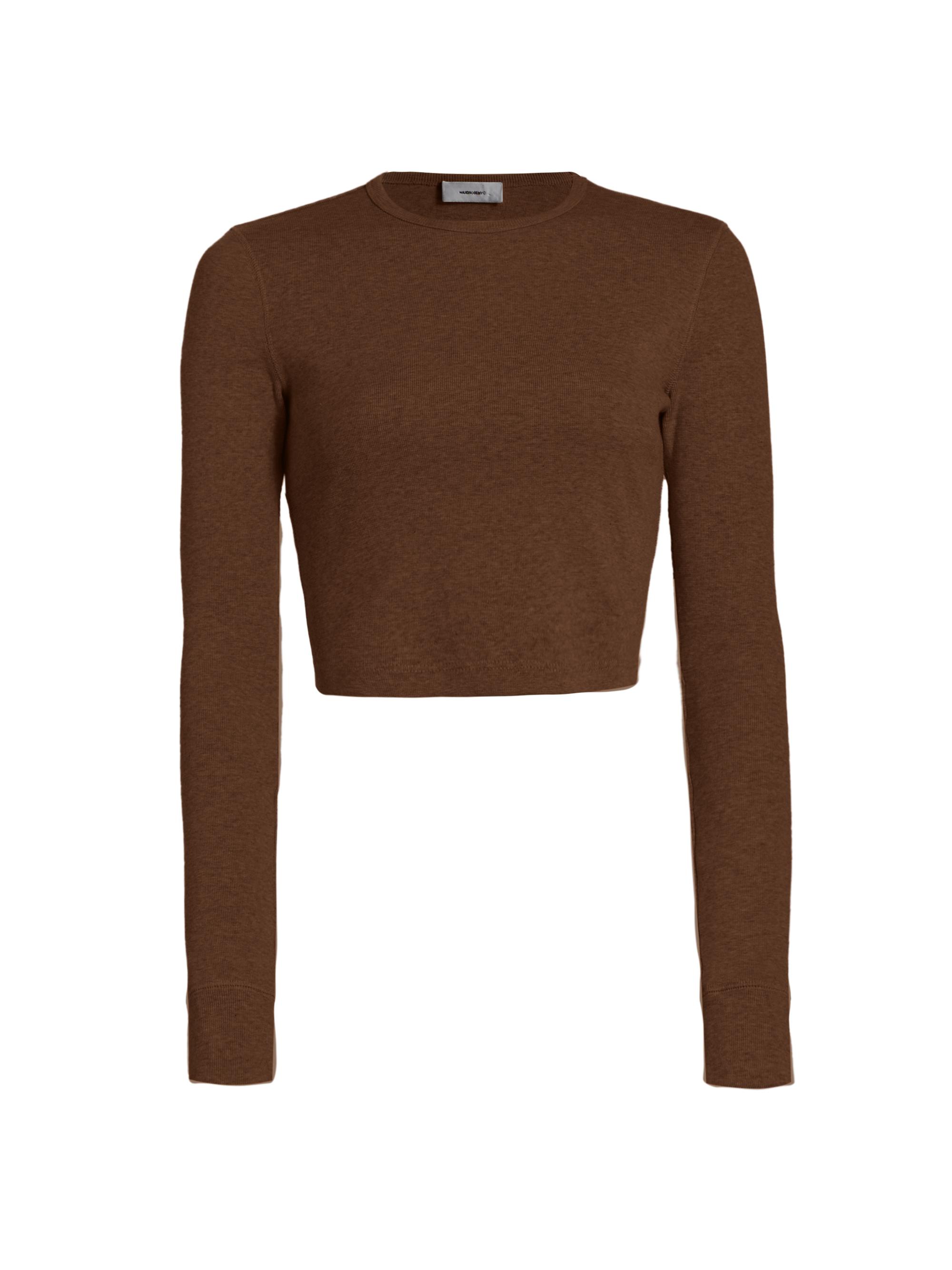 WARDROBE.NYC Women's Hailey Bieber Long-Sleeve T-Shirt - Brown