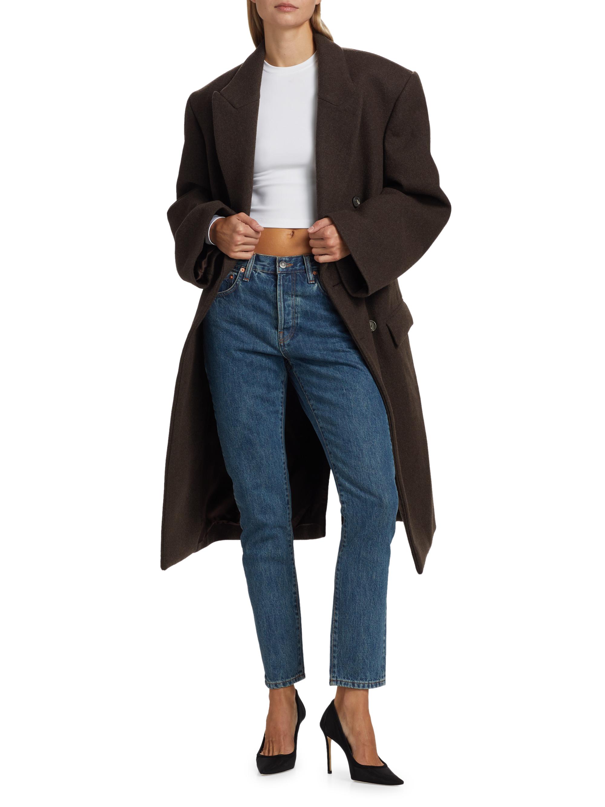 未使用　ella dot wool boa cape (ivory) Double-Breasted Wool Coat - Light Pink - Woolcoats - & Other