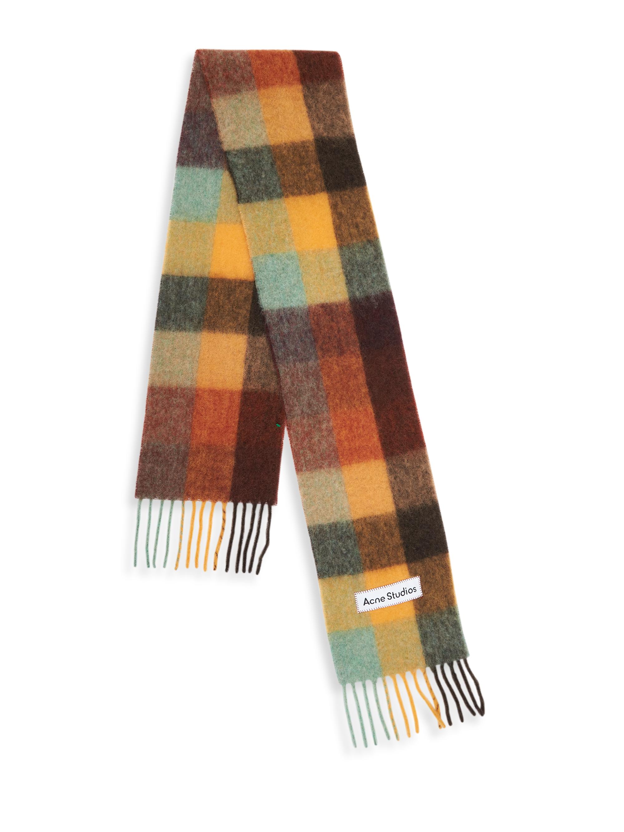 Acne Studios Main Vally Checkered Fringe Scarf | Saks Fifth Avenue