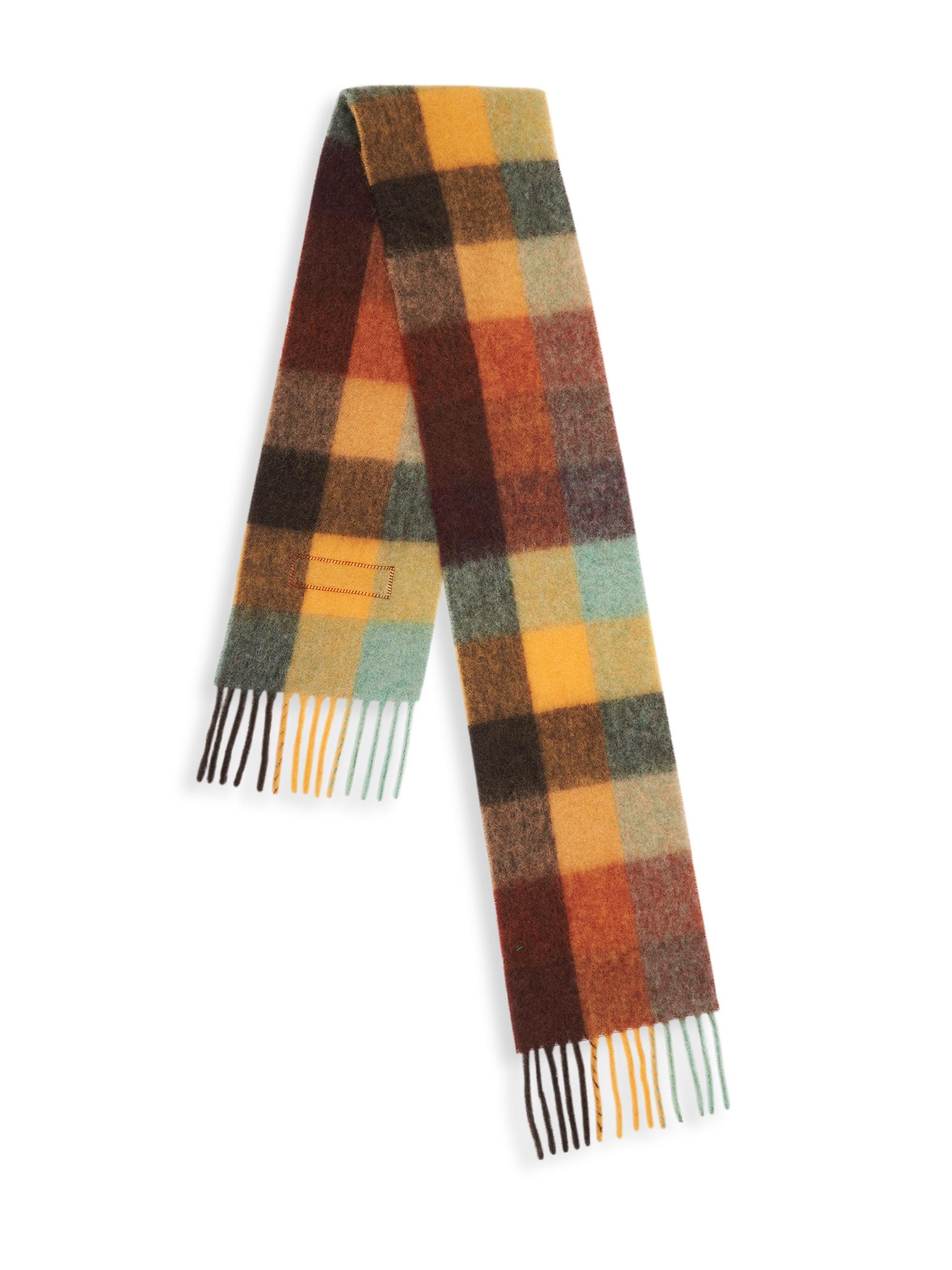 Acne Studios Main Vally Checkered Fringe Scarf | Saks Fifth Avenue