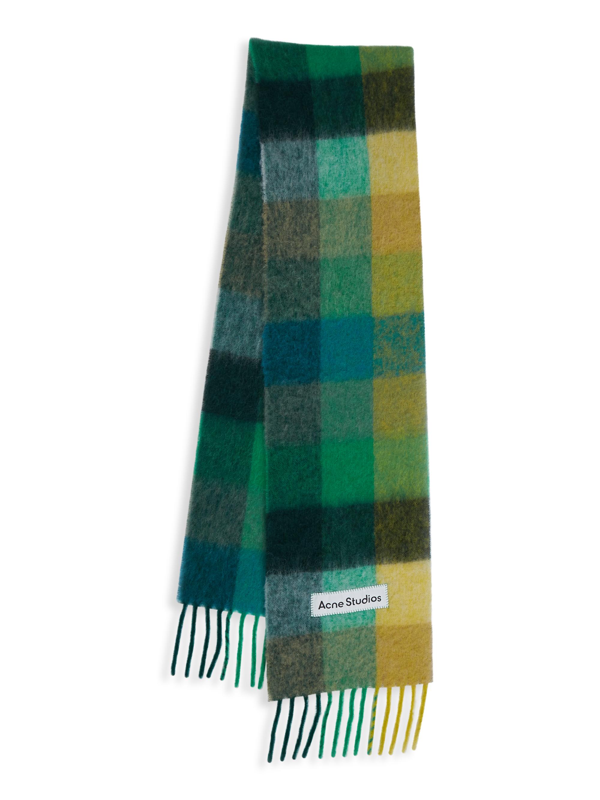 Acne Studios Main Vally Checkered Fringe Scarf | Saks Fifth Avenue