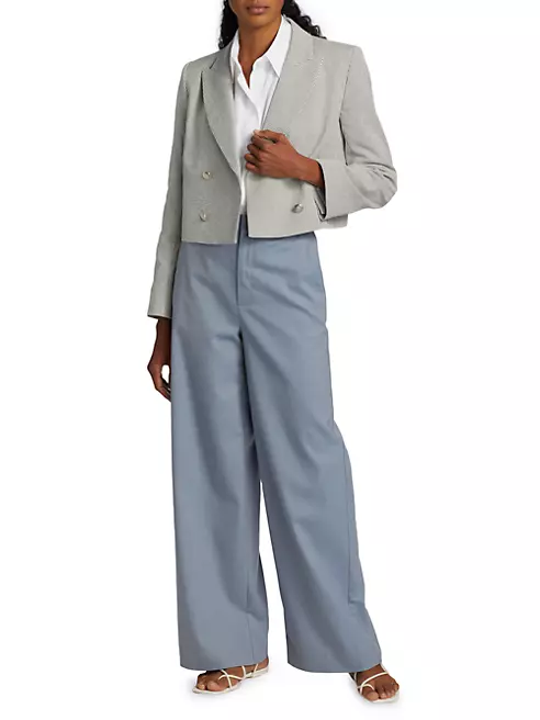 GUCCI 1998 Slim Navy Monogram Lined Pant Suit XS S