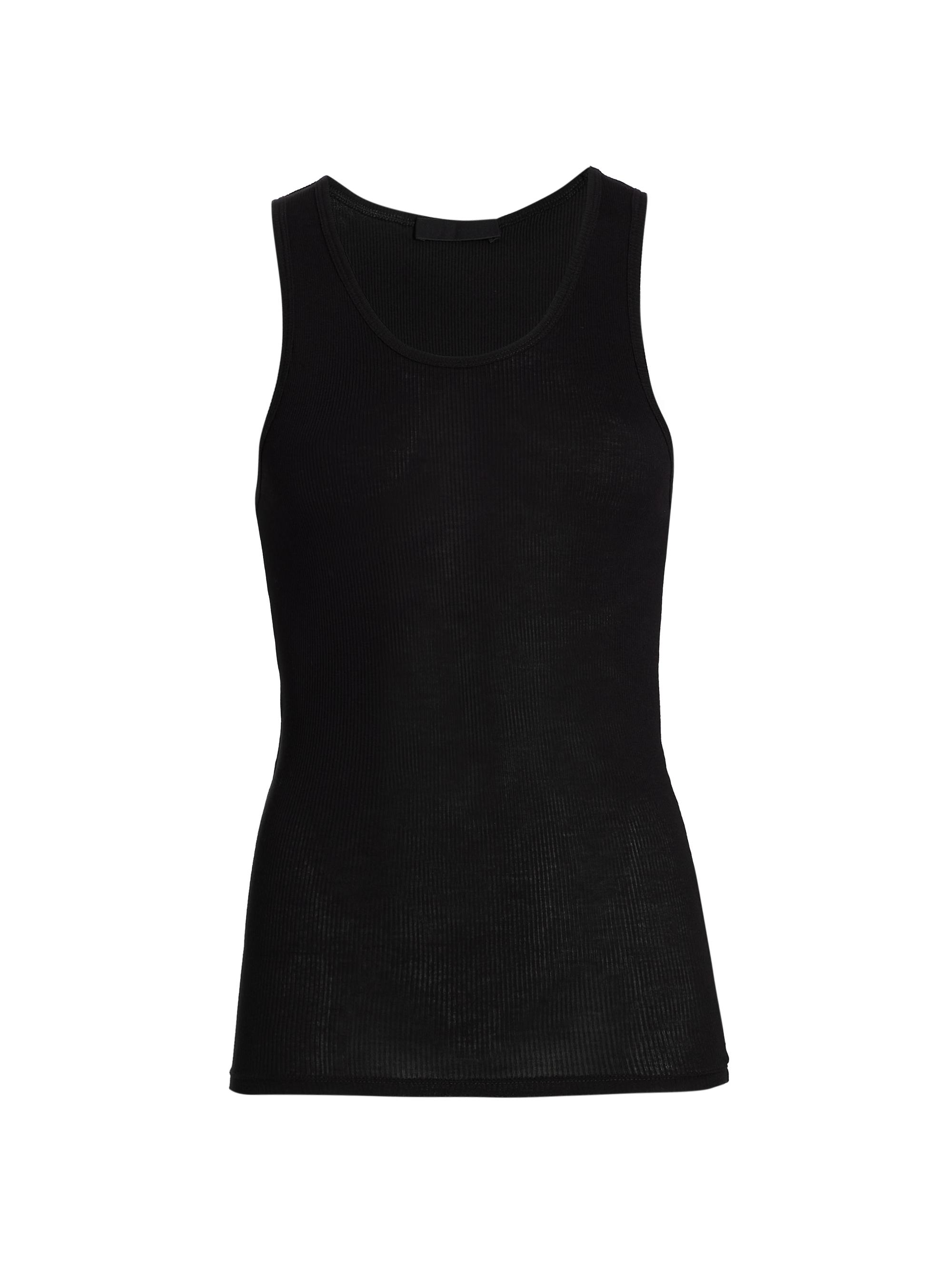 WARDROBE.NYC Women's Cotton Rib-Knit Tank - Black