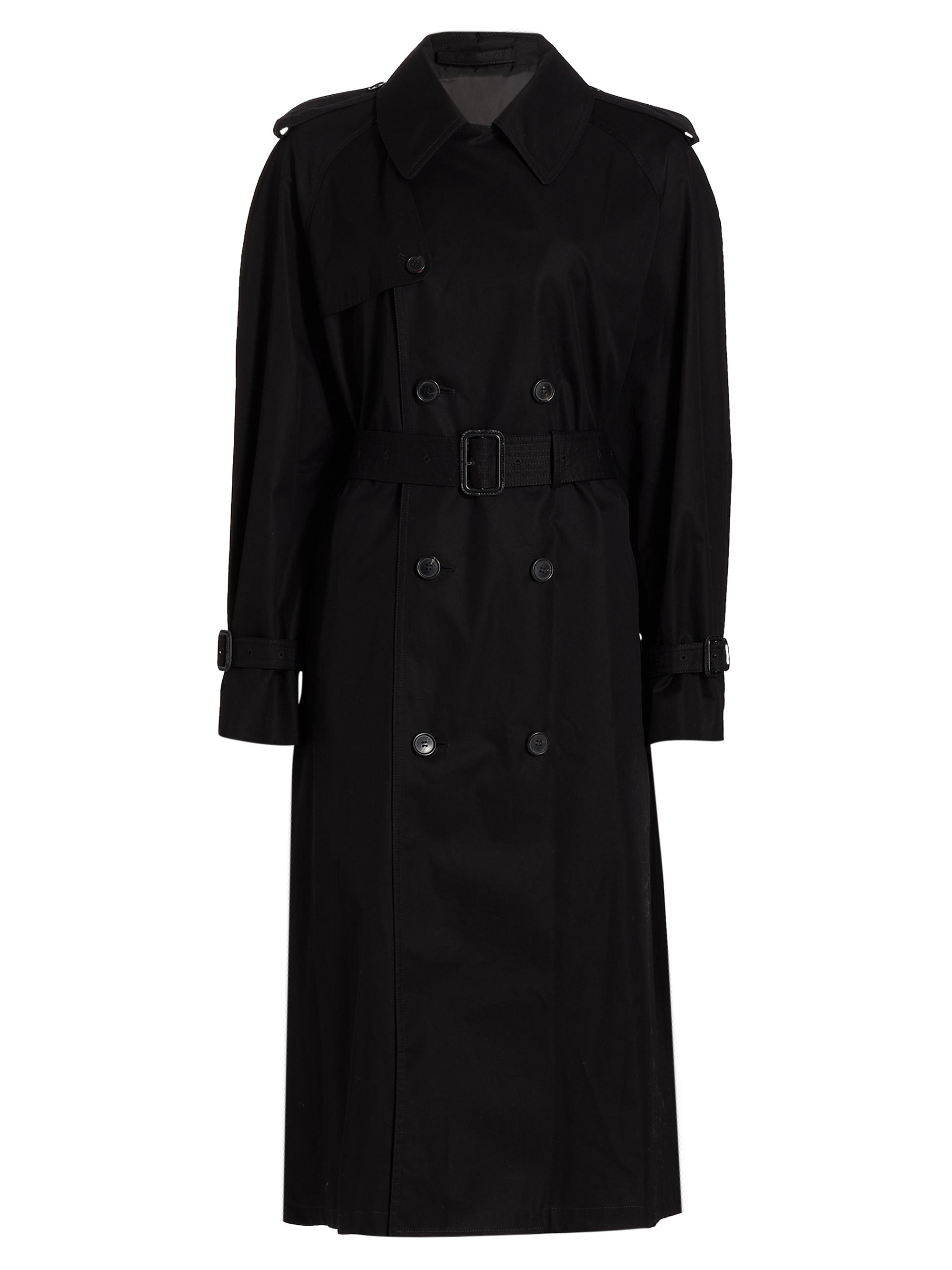 WARDROBE.NYC Women's Double-Breasted Trench Coat - Black