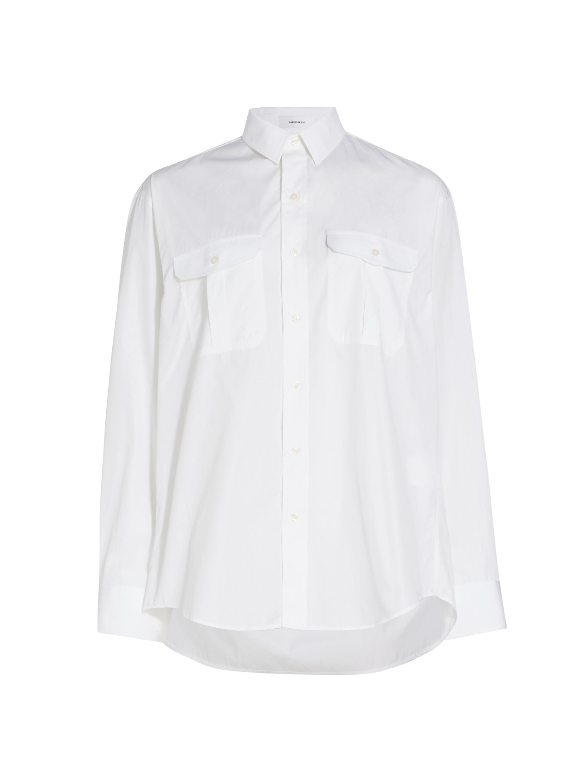 WARDROBE.NYC Women's Oversized Poplin Shirt - White