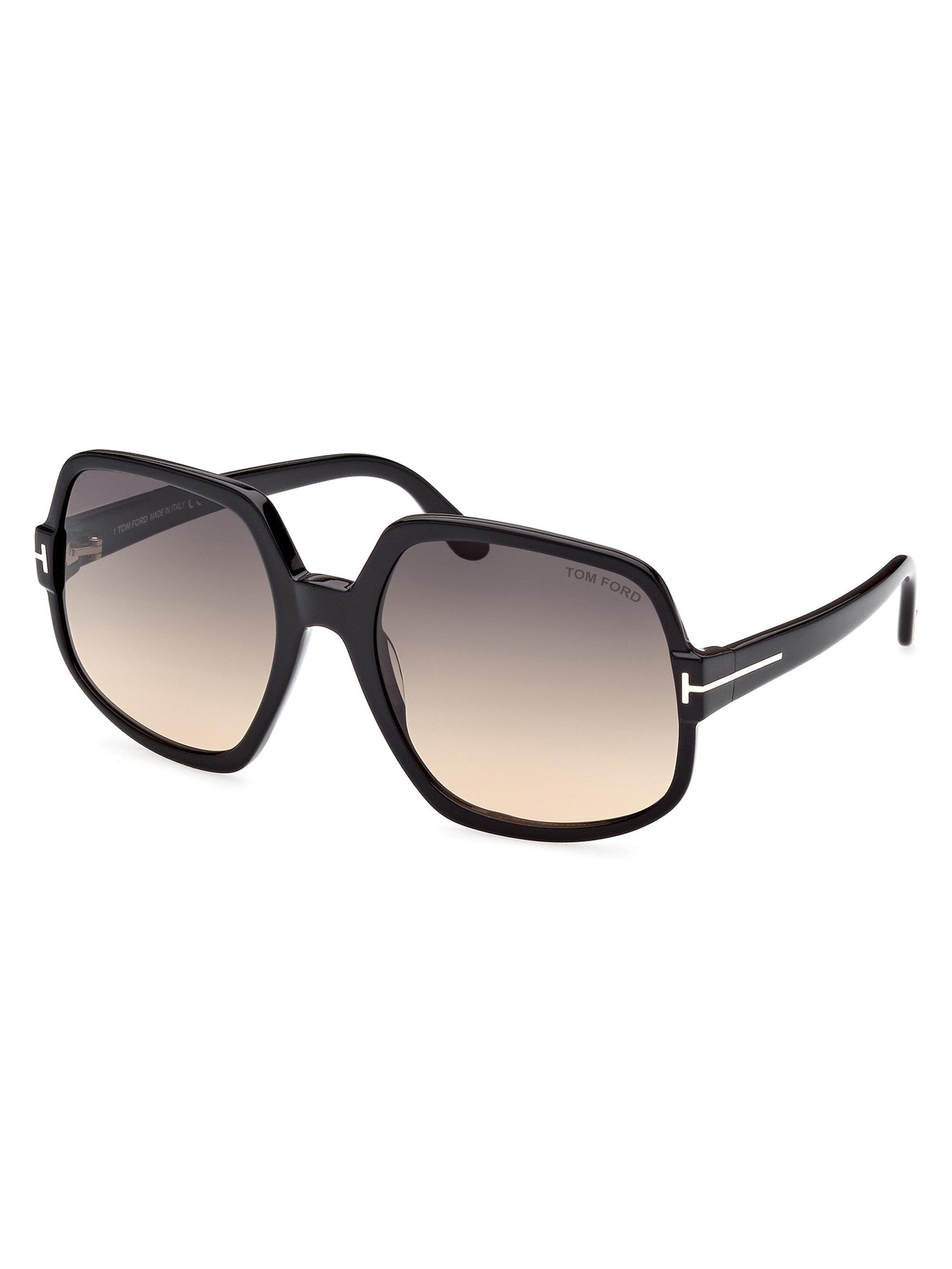TOM FORD Women's 60MM Geometric Sunglasses - Shiny Black