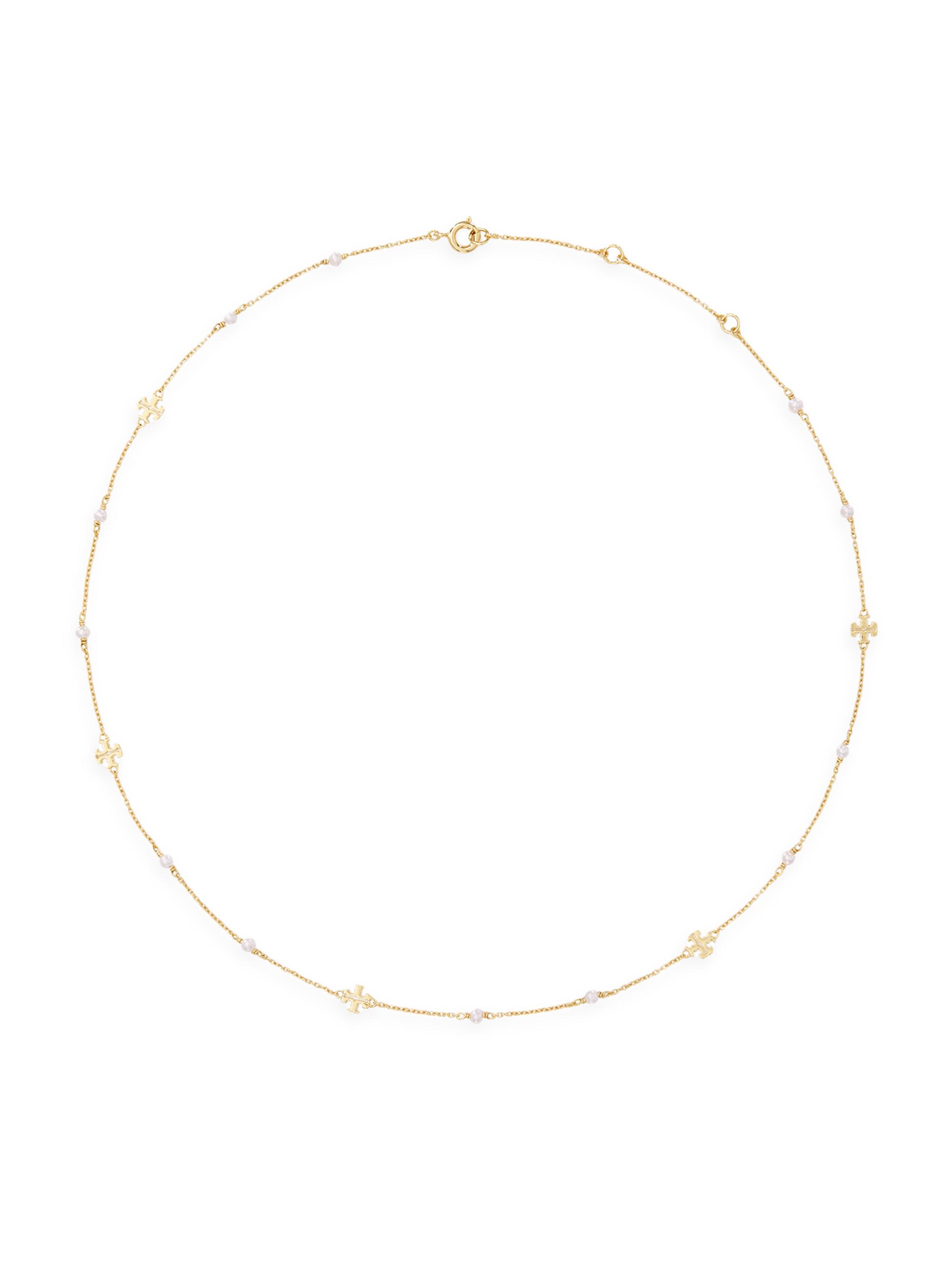 Tory Burch Women's Kira 18K-Gold-Plated & Cultured Pearl Necklace - Gold Pearl