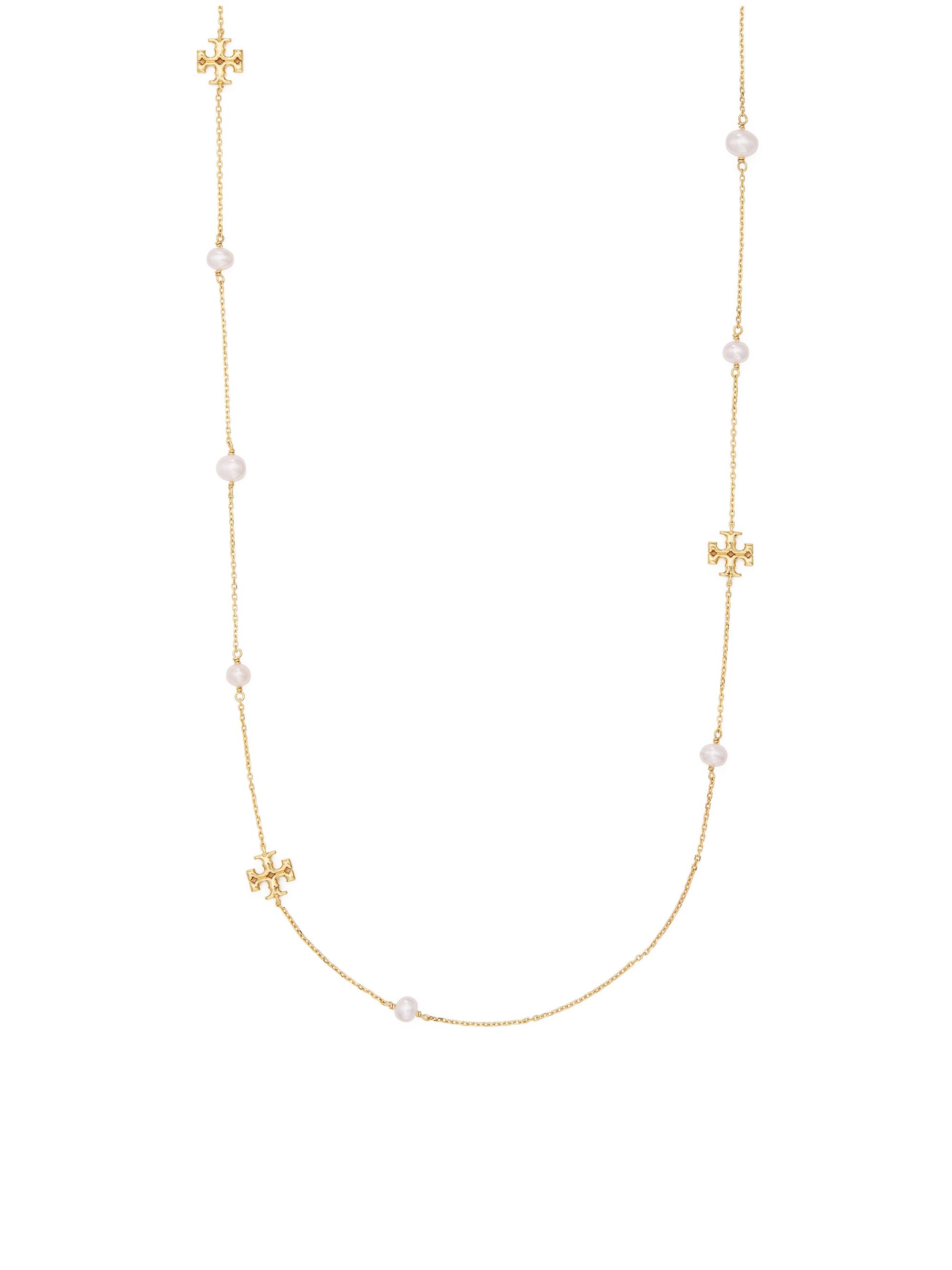 Tory Burch Women's Kira 18K-Gold-Plated & Cultured Pearl Long Necklace - Gold Pearl