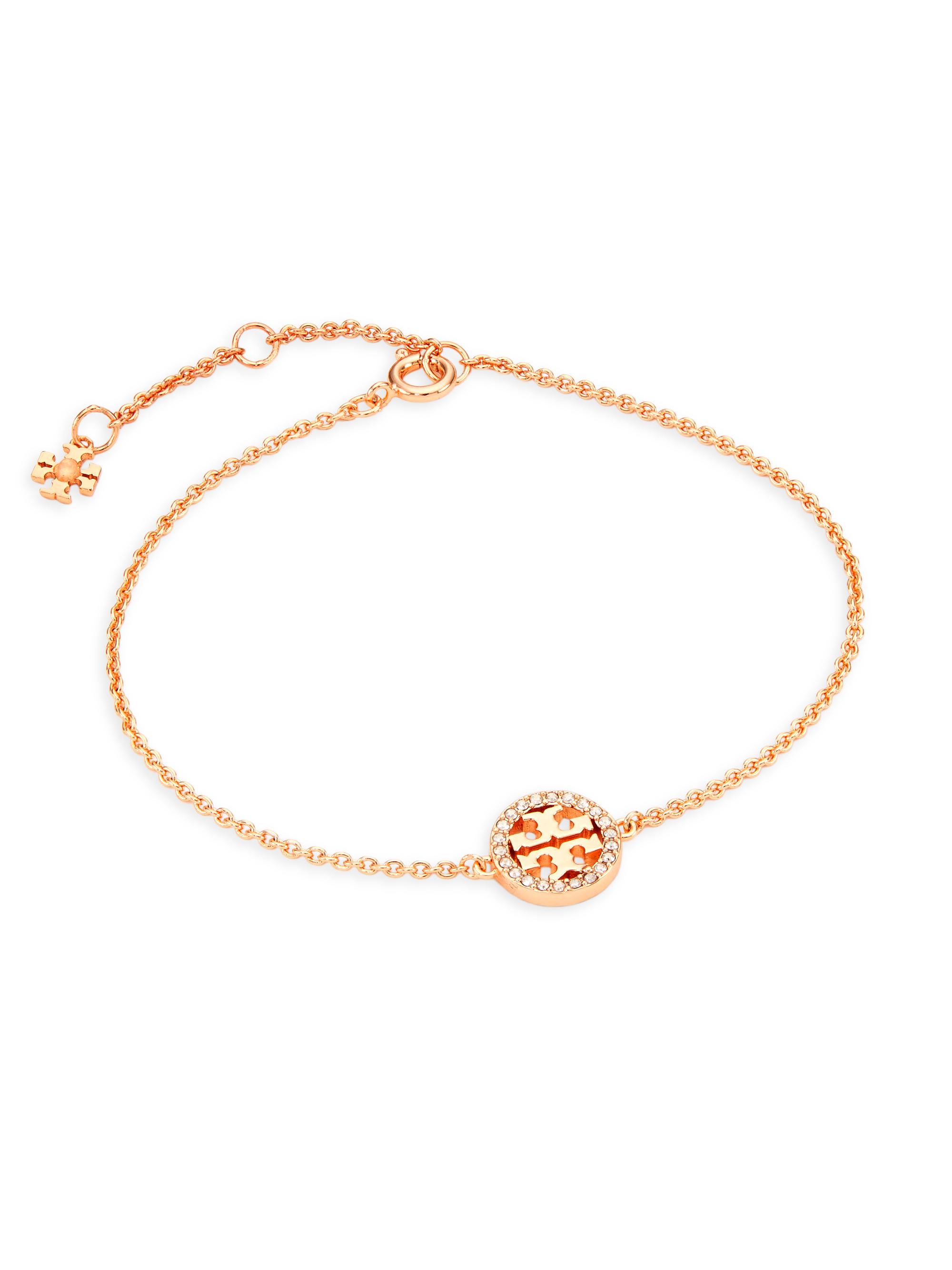 Tory Burch Women's Icon Pavé Chain Bracelet - Rose Gold