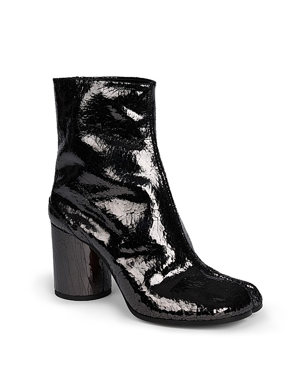 Shop Maison Margiela Tabi 80 Metallic Leather Ankle Boots Shop Maison Margiela Tabi 80 Metallic Leather Ankle Boots