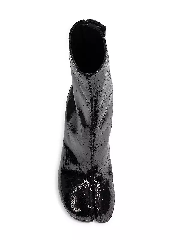 Shop Maison Margiela Tabi 80 Metallic Leather Ankle Boots Shop Maison Margiela Tabi 80 Metallic Leather Ankle Boots