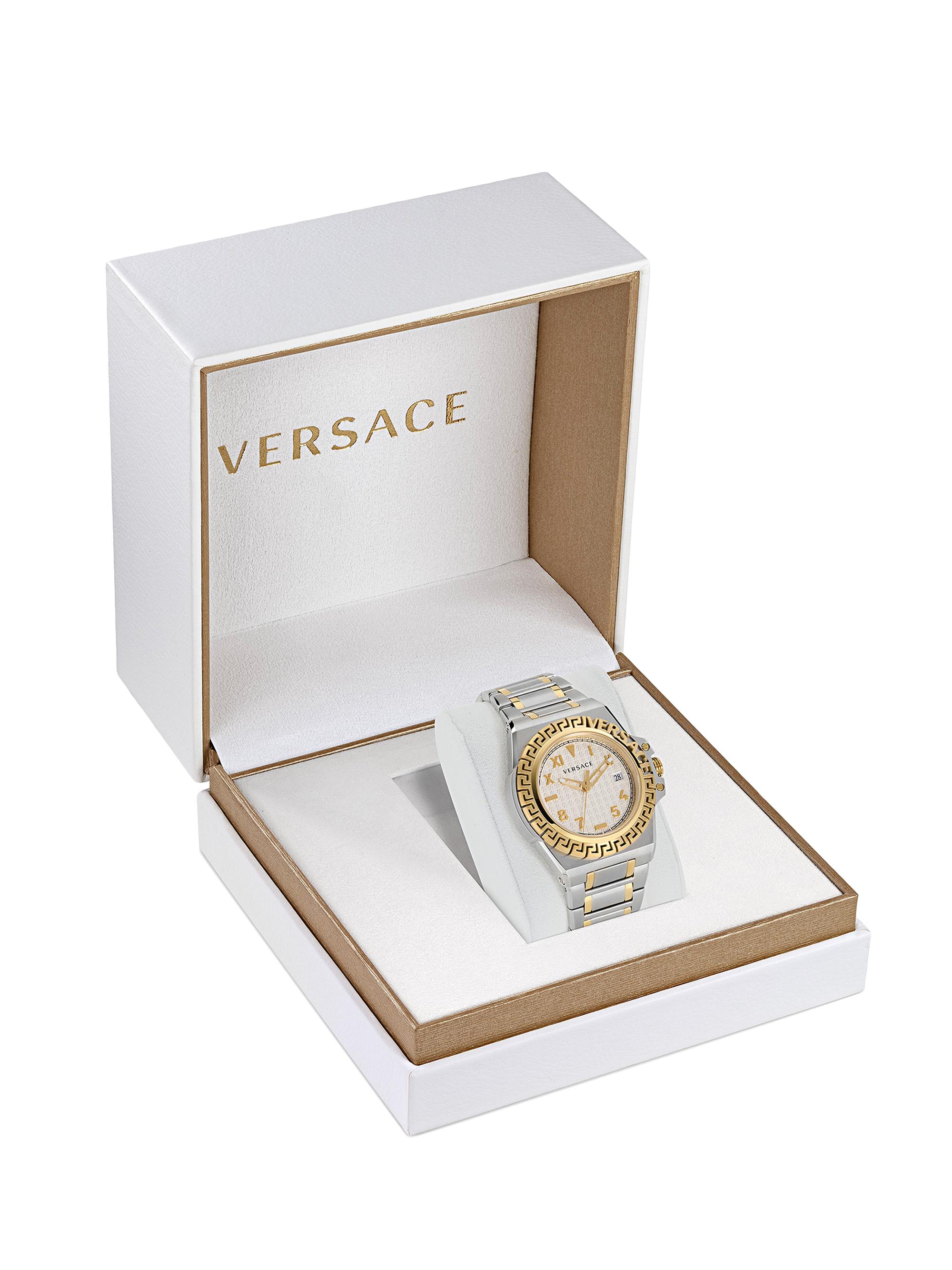 Versace Greca Reaction Stainless Steel Bracelet Watch | Saks Fifth