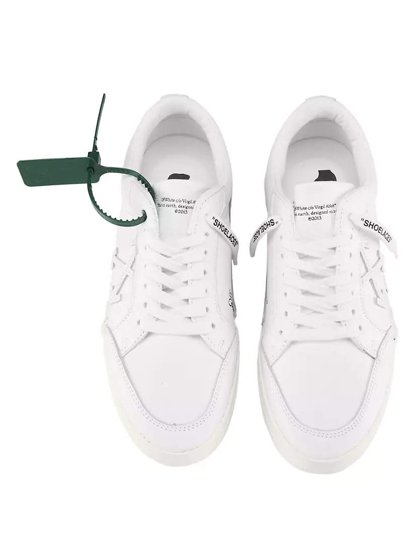 Off-White Low Vulcanized Calf Leather Sneaker White & Black