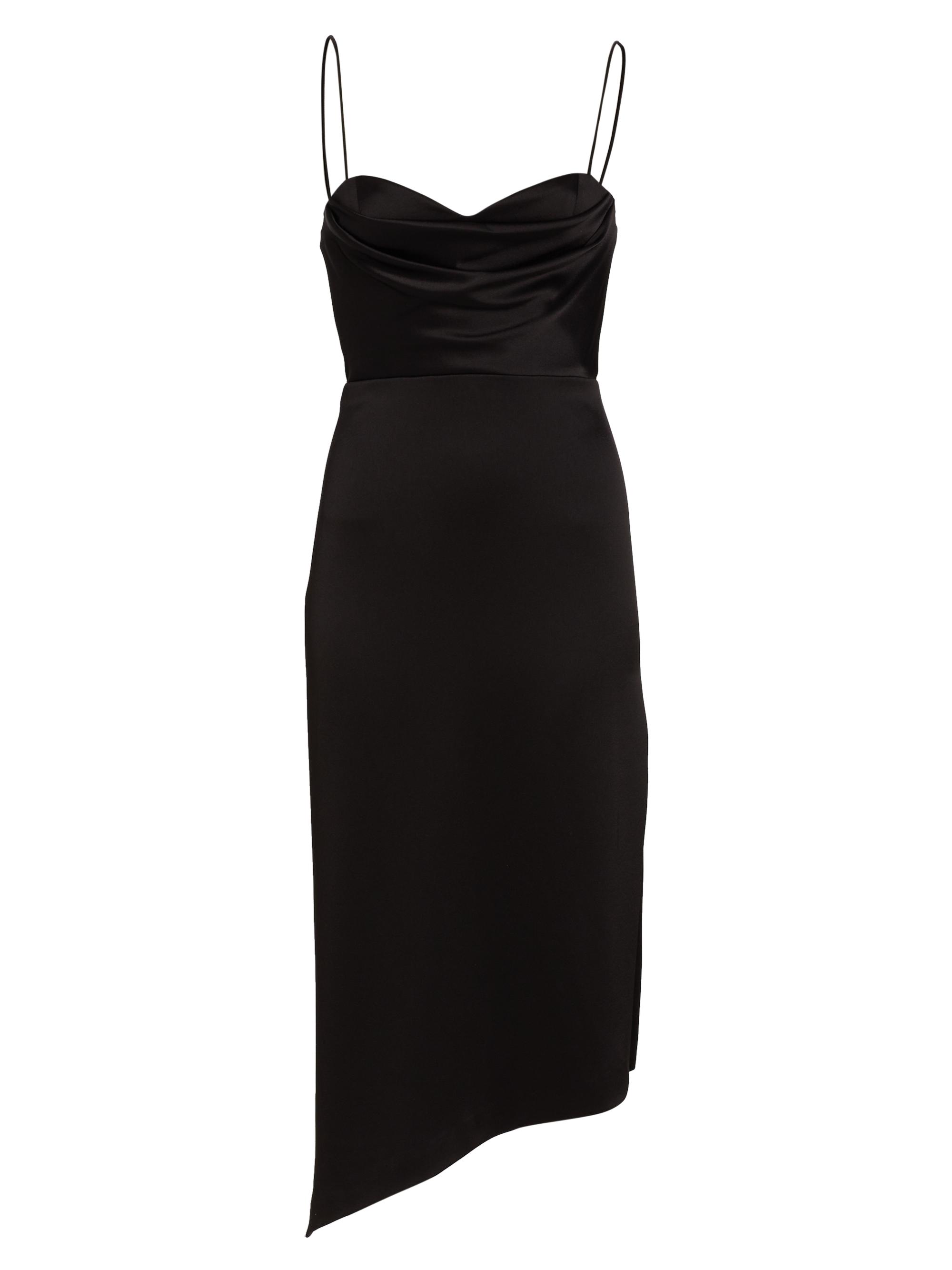 ALICE + OLIVIA Kiyoko Asymmetric Satin Midi-Dress | Saks Fifth Avenue
