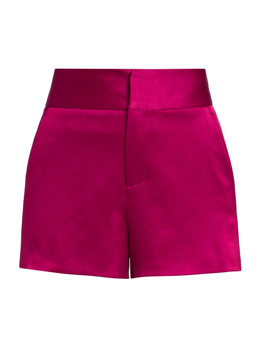 Alice + Olivia Cady High-Waist Satin Shorts | Saks Fifth Avenue