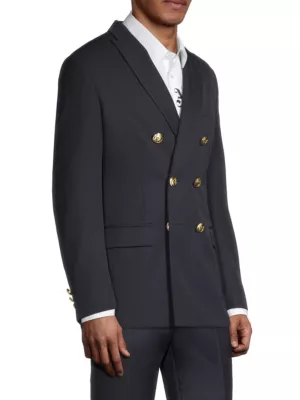 Palm Angels Palms Classic double-breasted blazer - Blue