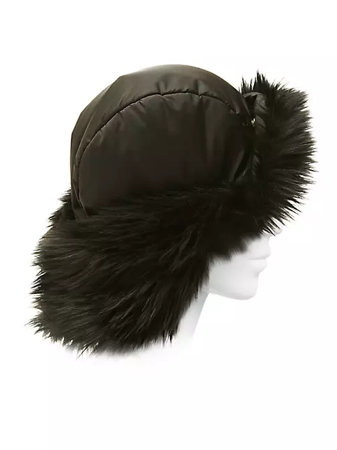 BURBERRY Faux Fur Trapper Hat for Men