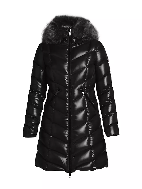 Moncler Women's Fulmarre Long Down Jacket - Black - Casual Jackets