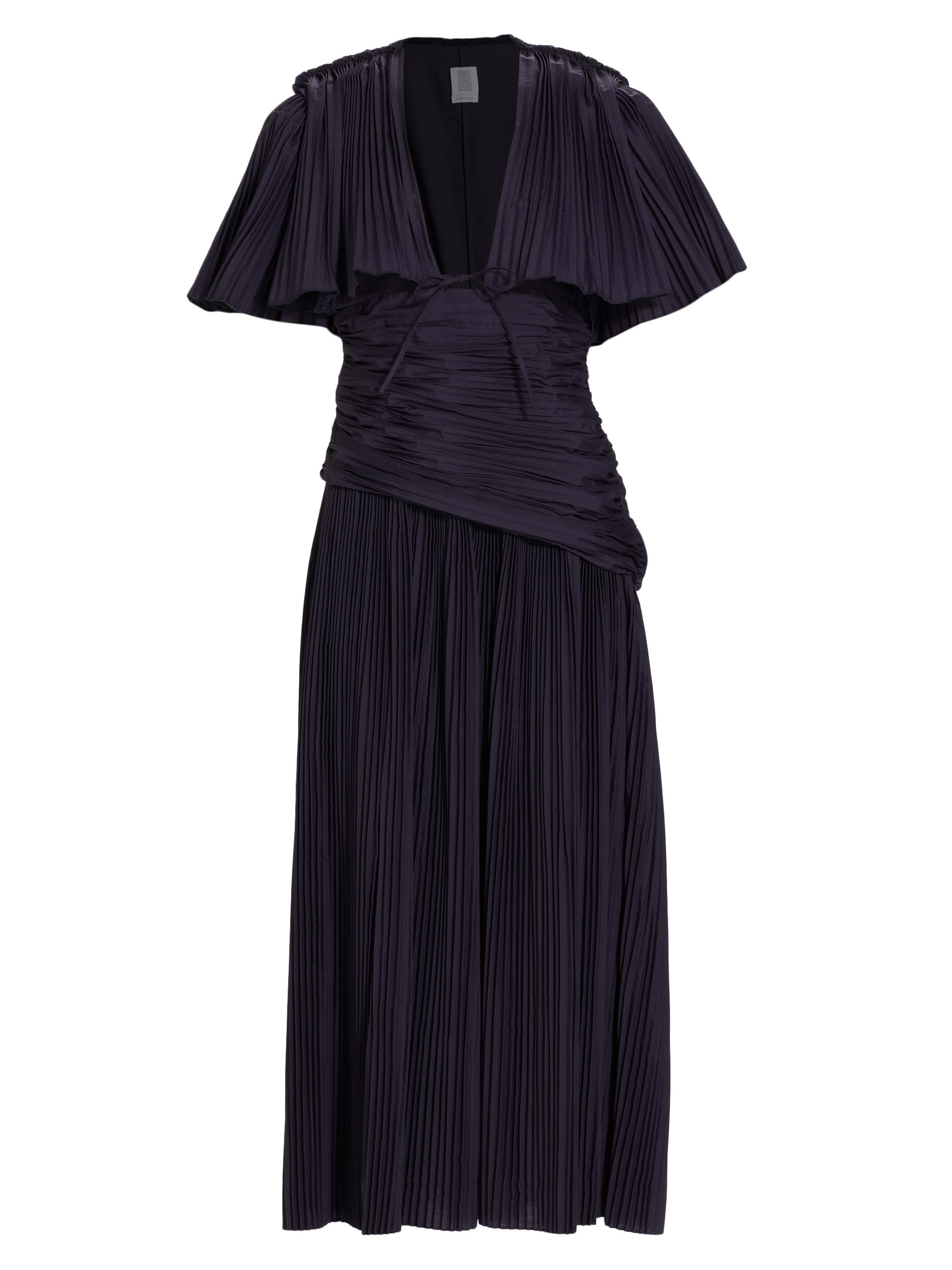 wrap dress midi long sleeve Arcadia | Black Velvet Plunge-Neck Wrap Midi Dress