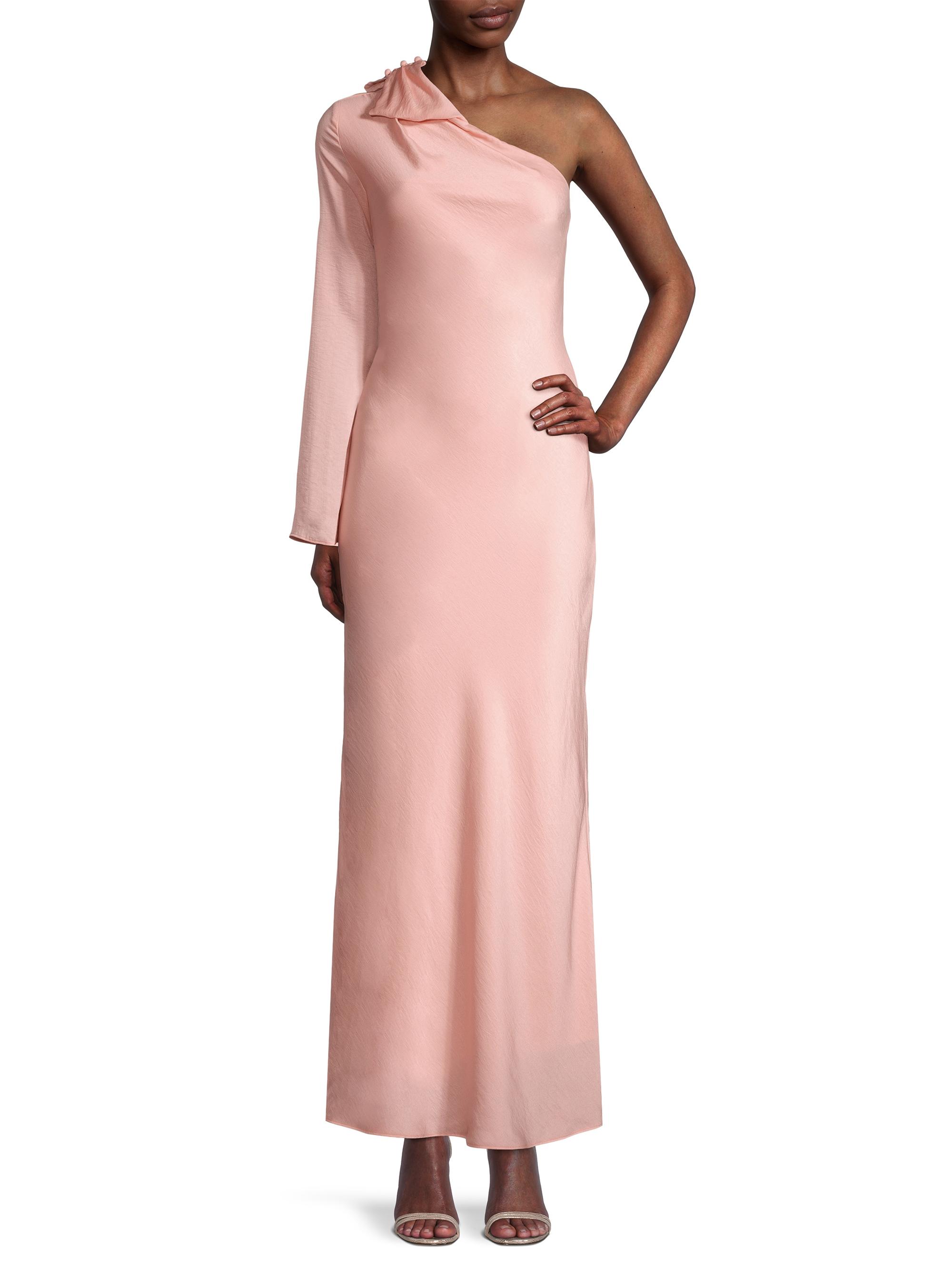 rhiannon satin dress Gown In this stunning draped gown features a fluid silhouette and a lustrous finish that embodies understated elegance AW.Bridal A-line Sweetheart Neckline Sleeveless