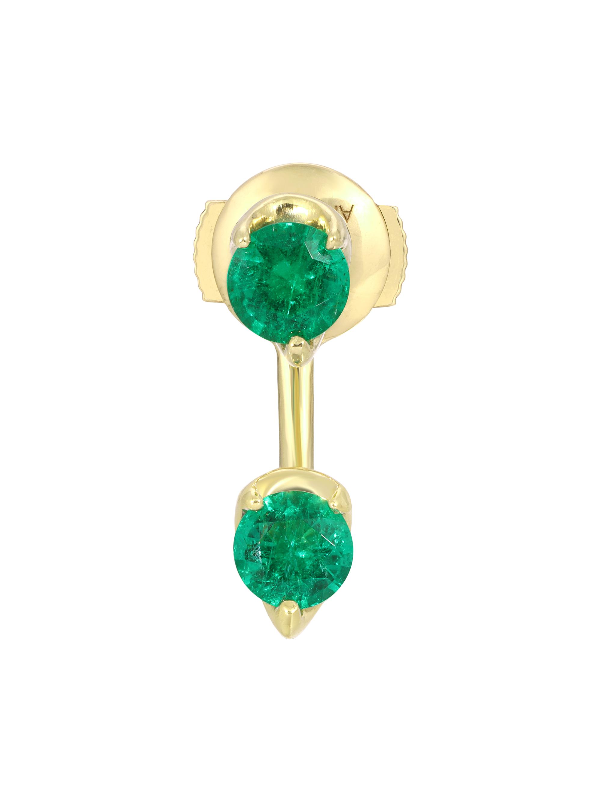 Anita Ko Women's Orbit 18K Yellow Gold & Emerald Single Earring - Green