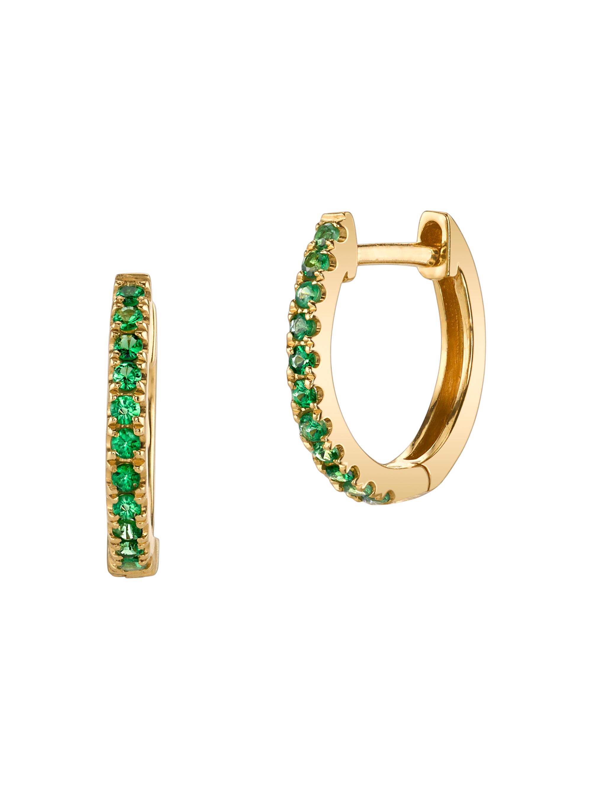 Anita Ko Women's 18K Yellow Gold & Tsavorite Huggie Hoop Earrings - Yellow Gold