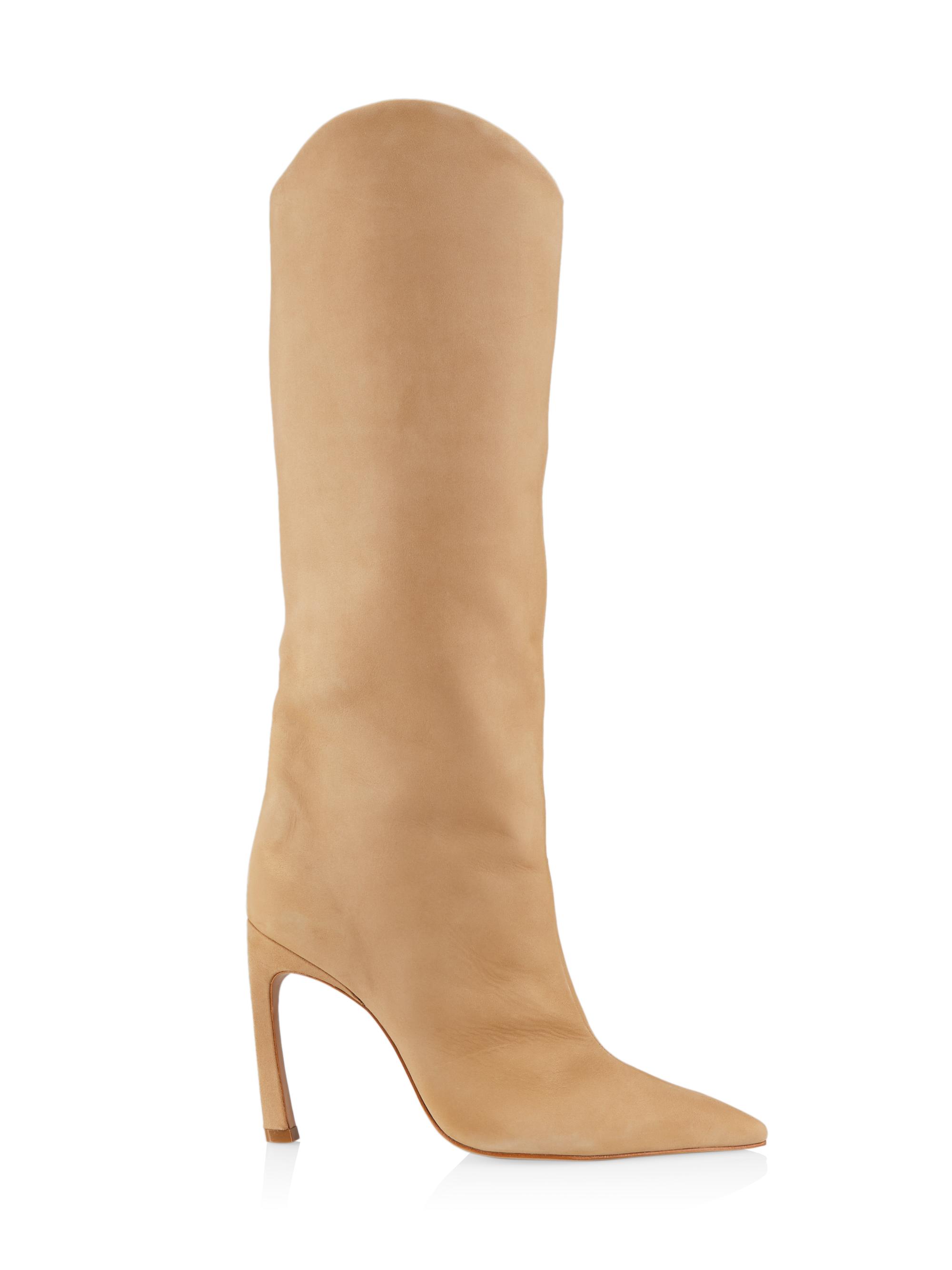 Schutz Women's Maryana Nubuck Knee-High Boots - Light Beige