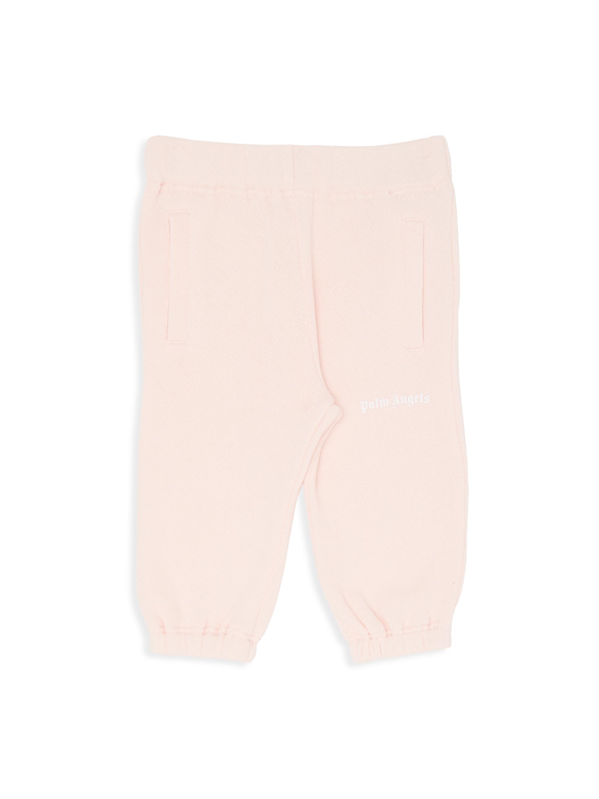 Palm Angels Baby Girl's Logo Cotton Sweatpants - Salmon Pink White 9 Months