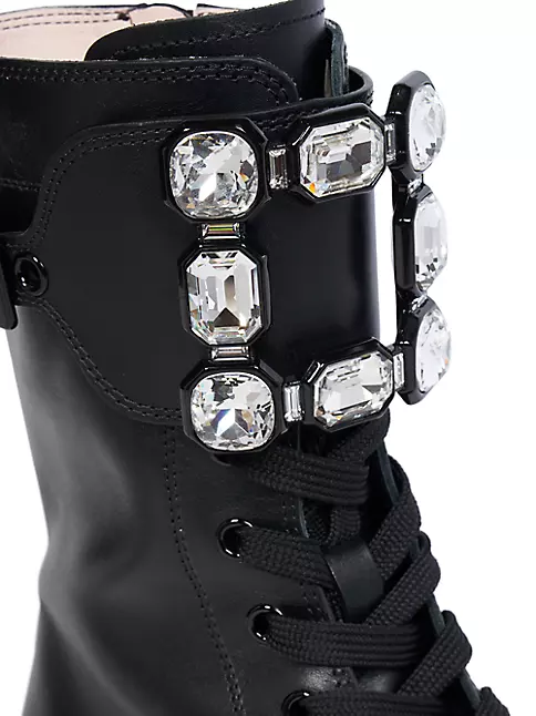 Shop Roger Vivier Walky Viv' Crystal Embellished Buckle Boots