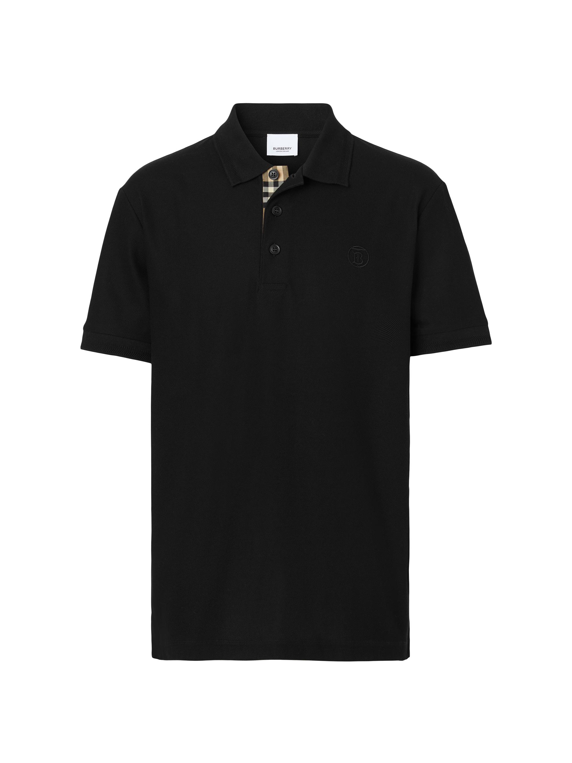 Burberry Logo Embroidered Polo Black