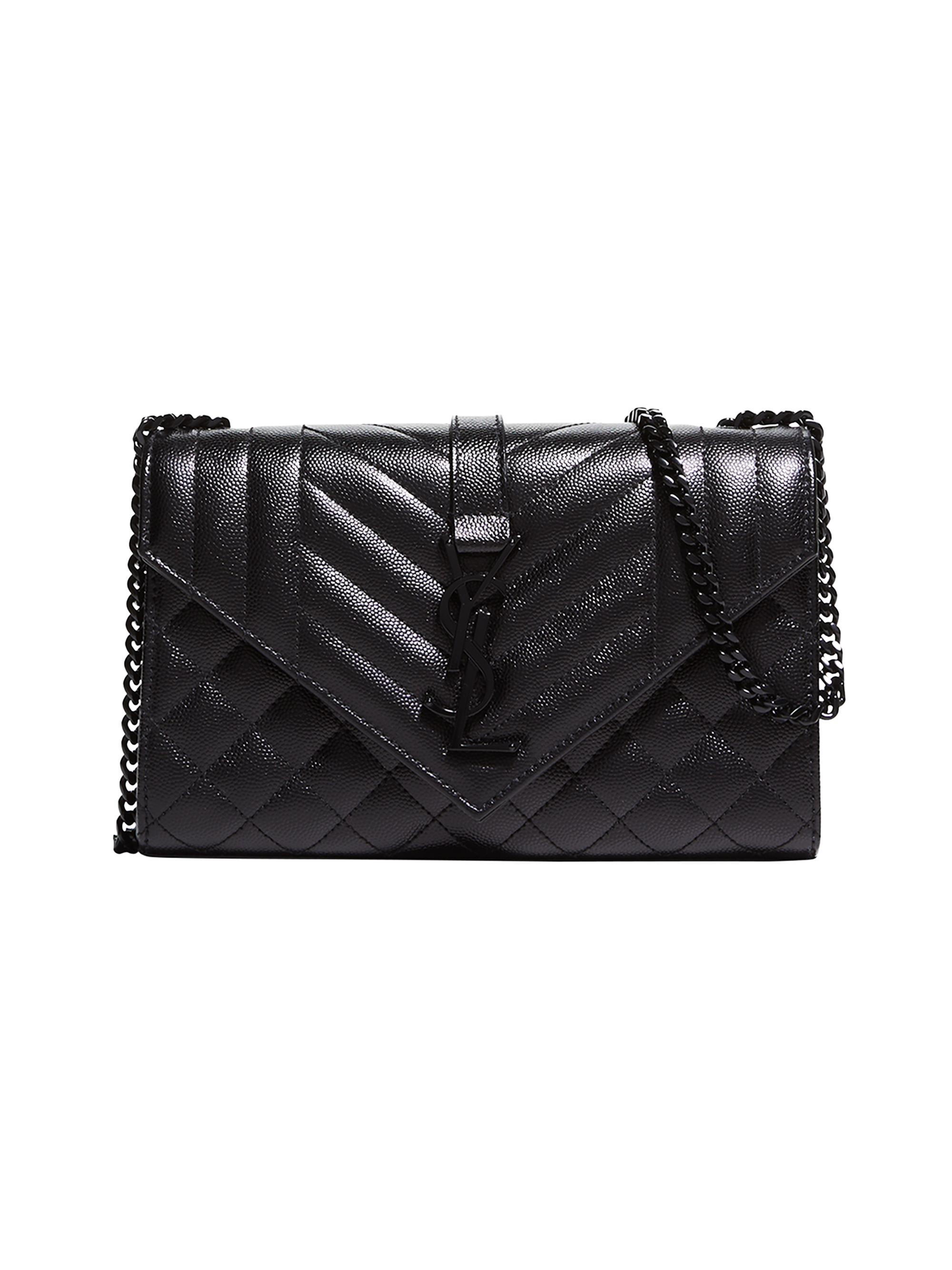Saint Laurent Women's Envelope Triquilt  Matelassé Leather Shoulder Bag - Nero