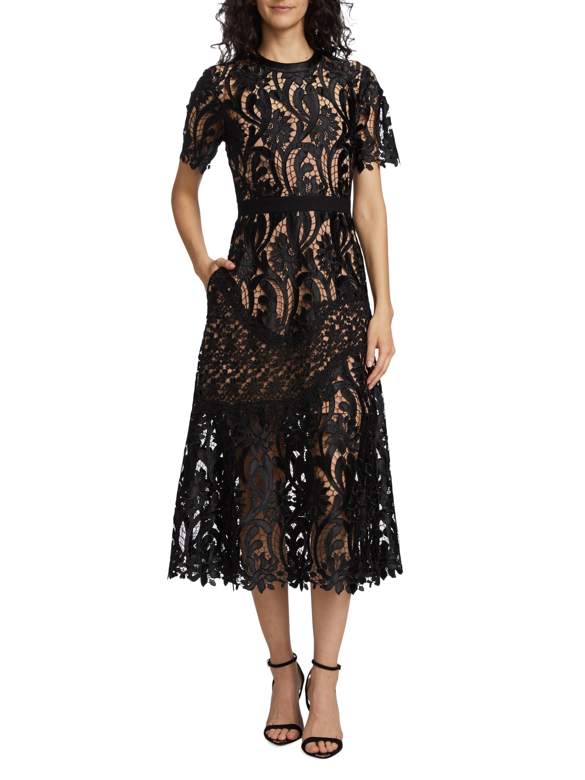 新品✨セルフポートレイト　prairie midi dress　レースワンピース Self-Portrait Prairie Guipure Lace Midi-Dress | Saks Fifth