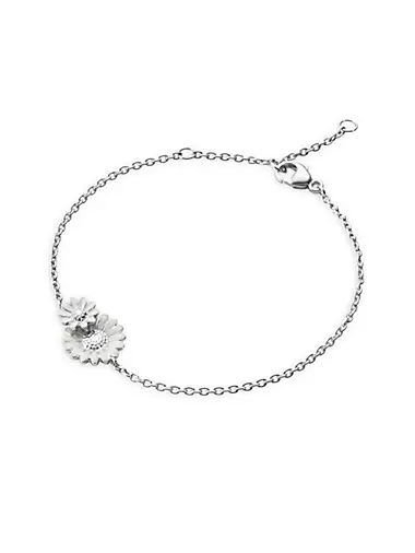 Daisy Sterling Silver & Enamel Chain Bracelet