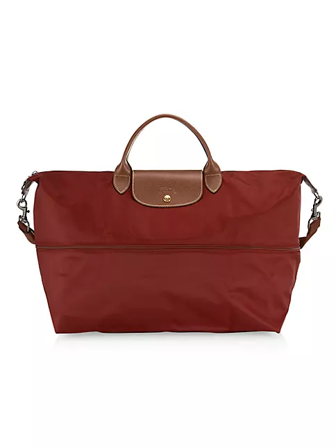 Longchamp Nylon Leather-Trimmed Crossbody Bag - Red Crossbody Bags