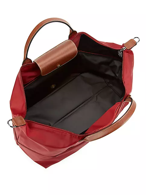 NWT Longchamp Le Pliage Expandable Travel Bag in Burnt Red Authentic