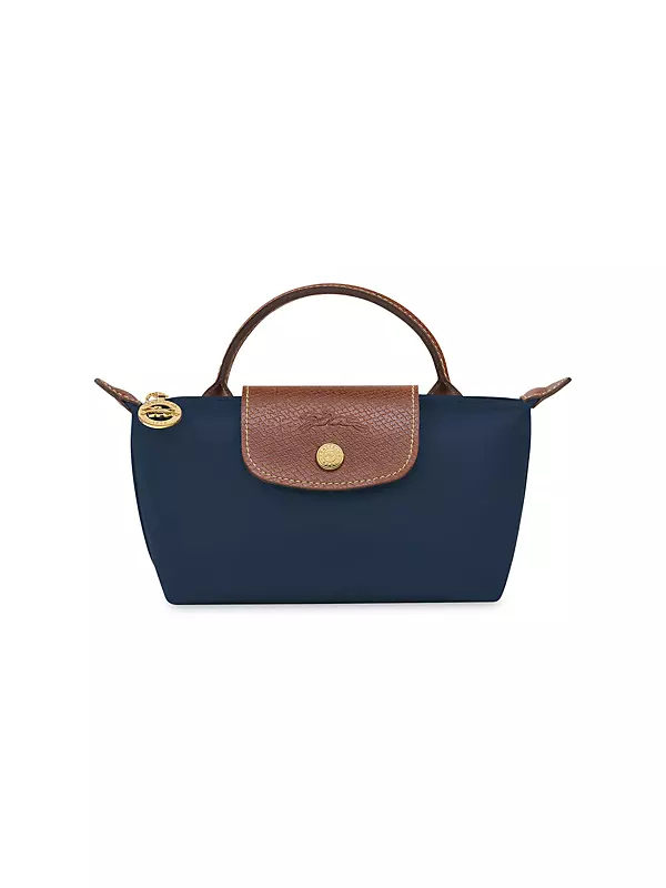 LONGCHAMP Le Pliage Green Pouch with Handle (Navy)