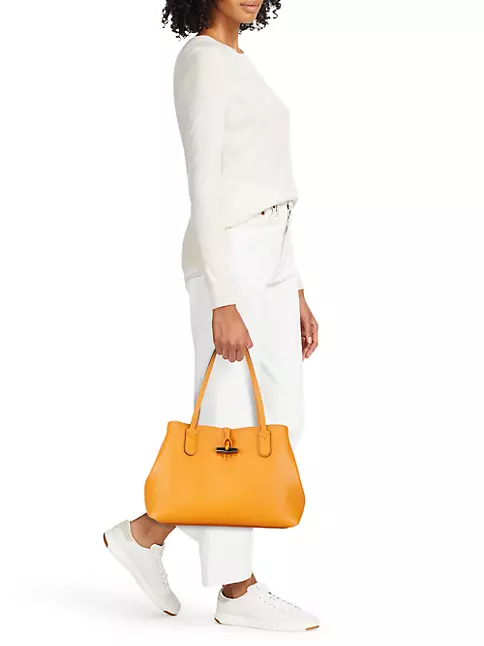 Longchamp, Bags, Longchamp Roseau Leather Shoulder Tote