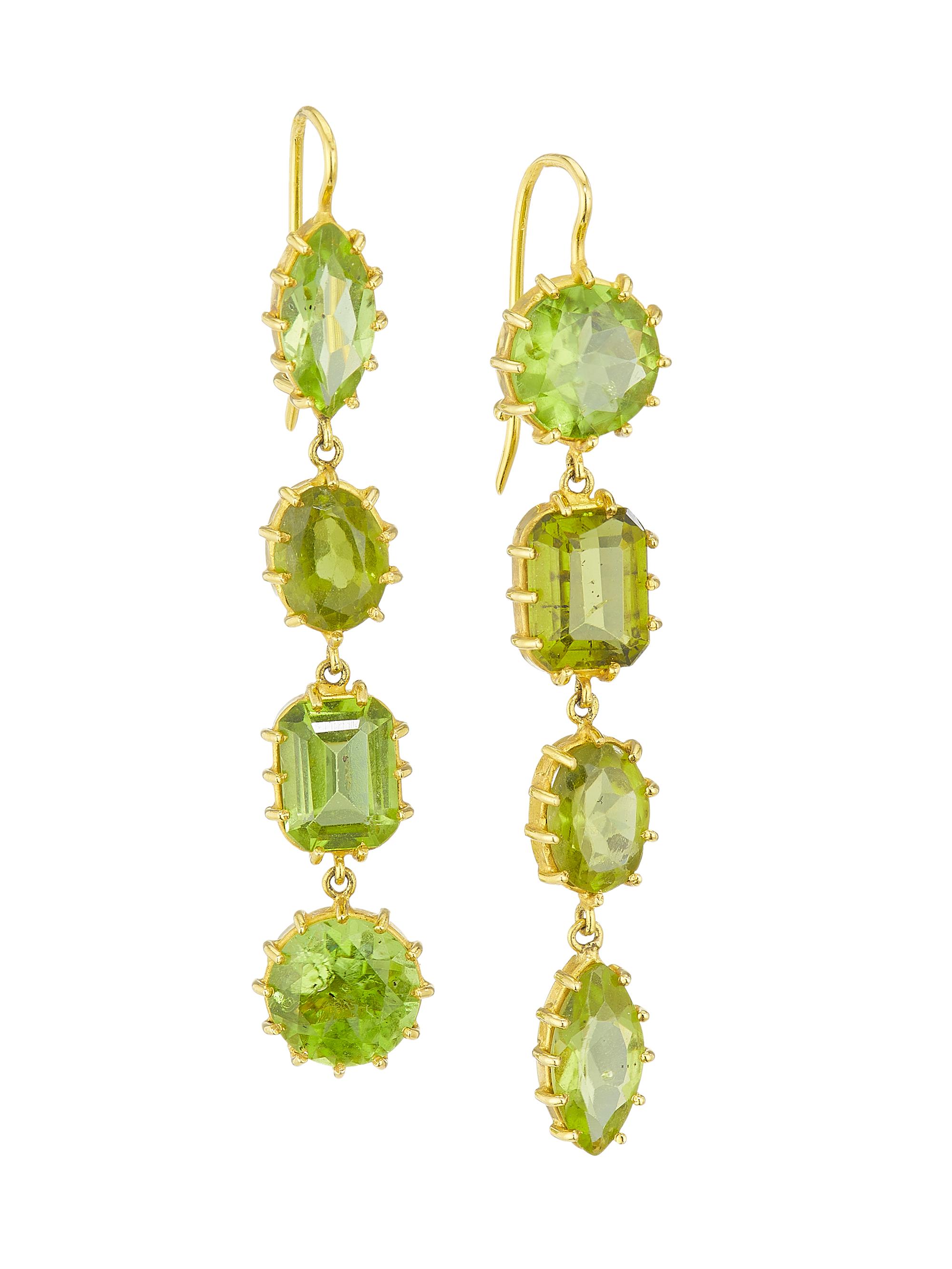 Renee Lewis Women's 18K Yellow Gold & Antique Peridot Drop Earrings - Yellow Gold