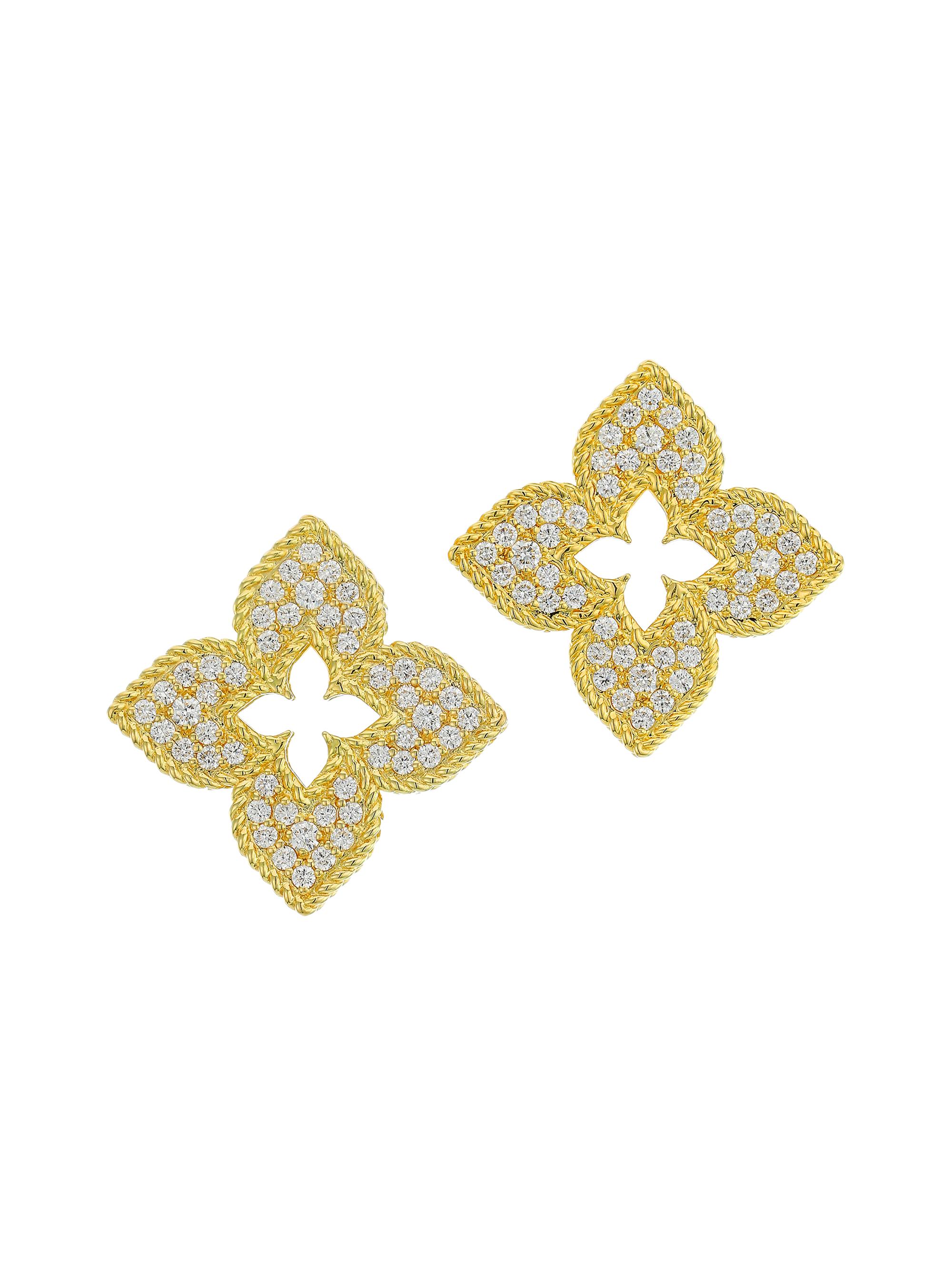 Roberto Coin Women's Venetian Princess 18K Yellow Gold & Diamond Stud Earrings - Gold