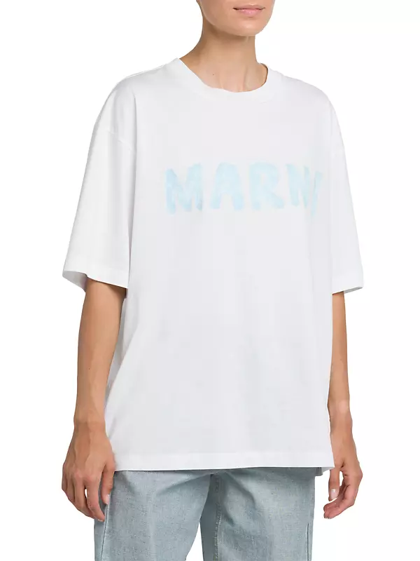 Shop Marni Logo-Print Cotton Jersey T-Shirt | Saks Fifth Avenue