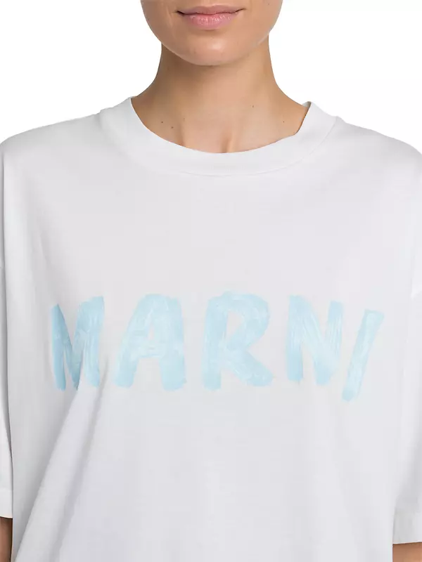Shop Marni Logo-Print Cotton Jersey T-Shirt | Saks Fifth Avenue